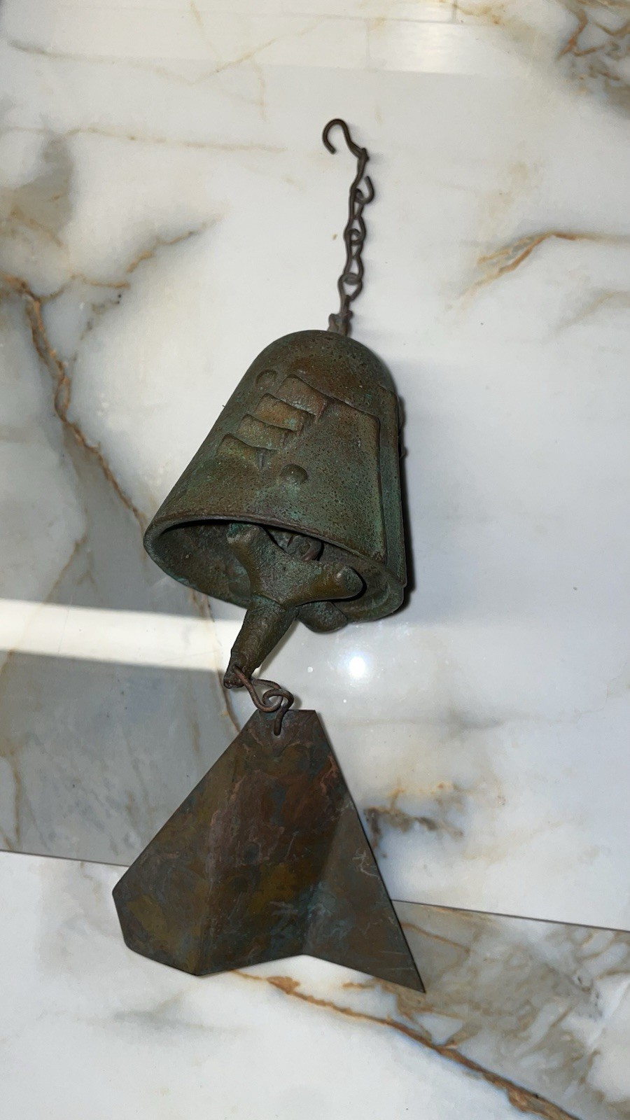 Vintage Paolo SOLERI / COSANTI 7”Cast Bronze Bell Wind Chime (10” w/ Chain)