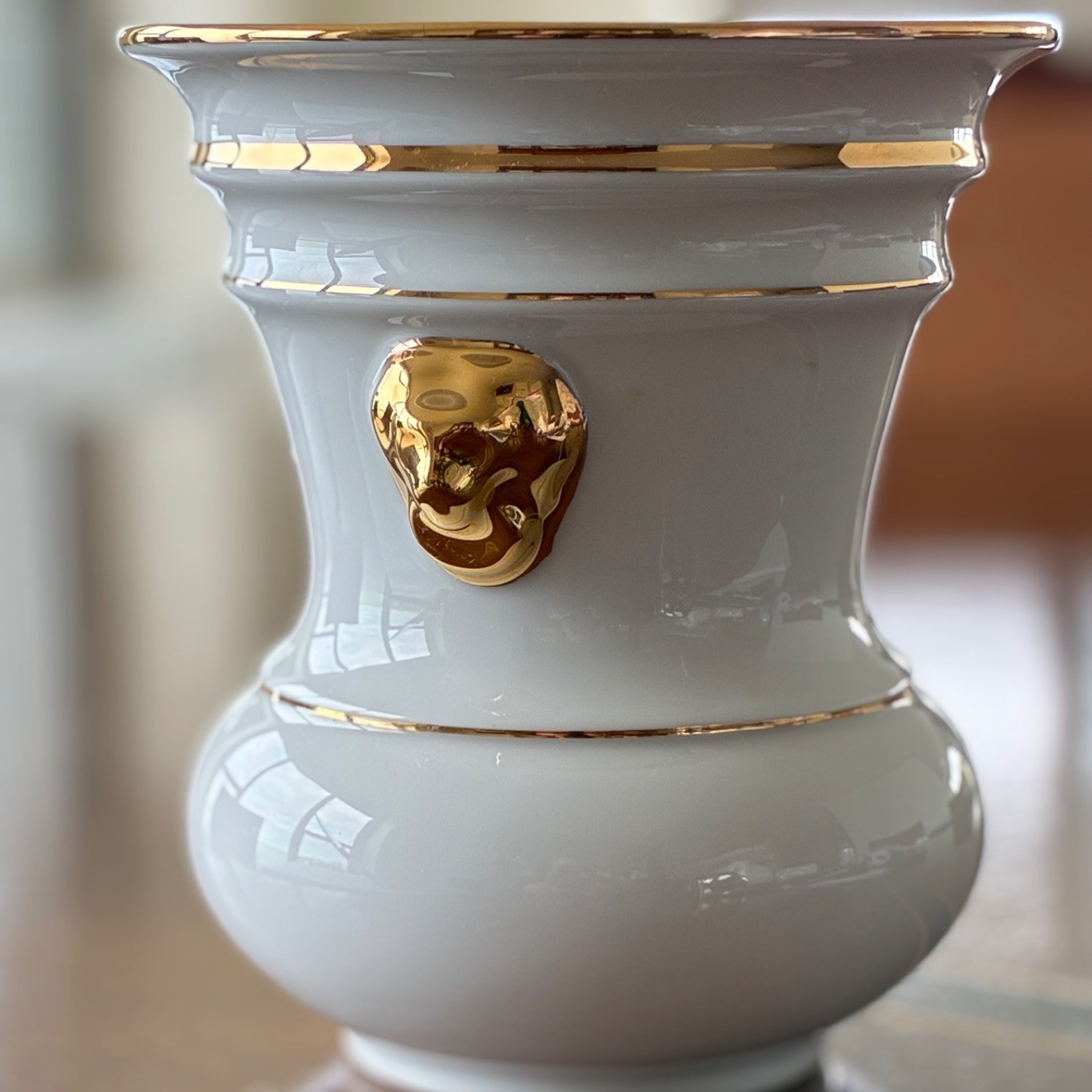 Vintage Seltmann Weiden Echter Friesentopf Porcelain Vase West Germany Gold