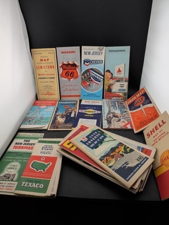 Vintage 1950s-70s Gas Oil Road Maps Lot Mobil Japan Gulf Shell Chevron Texaco Vintage 1950s-70s Gas Oil Road Maps Lot Mobil Japan Gulf Shell Chevron Texaco