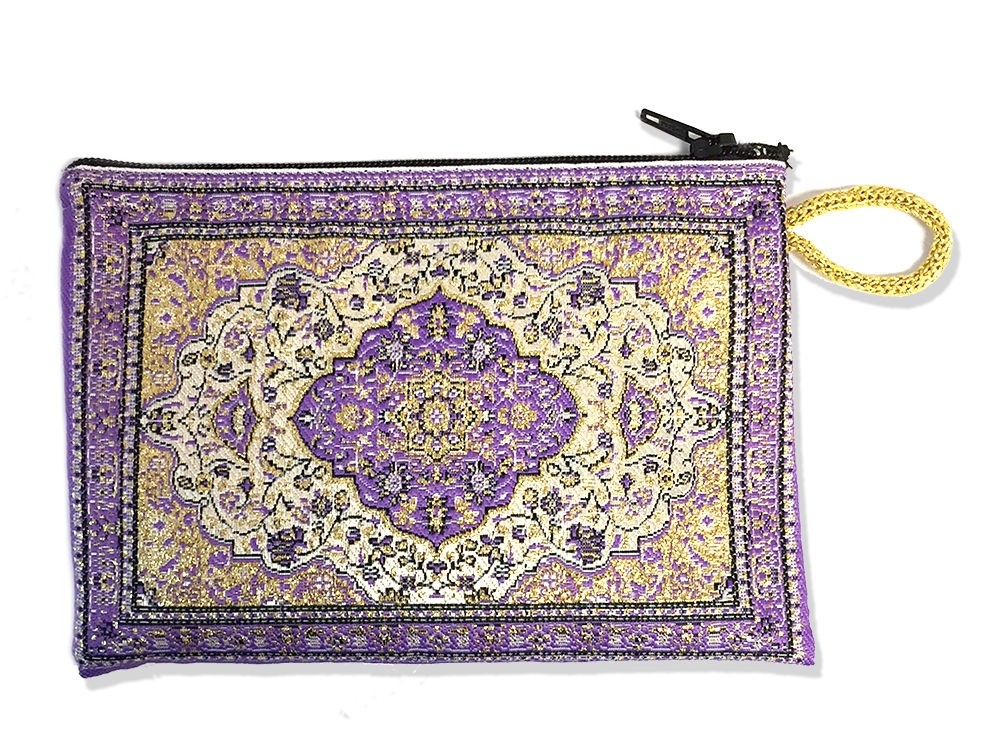 Purple Case Tapestry Rosary Coin Case Pouch Purse Keepsake Holder 5 1/2\