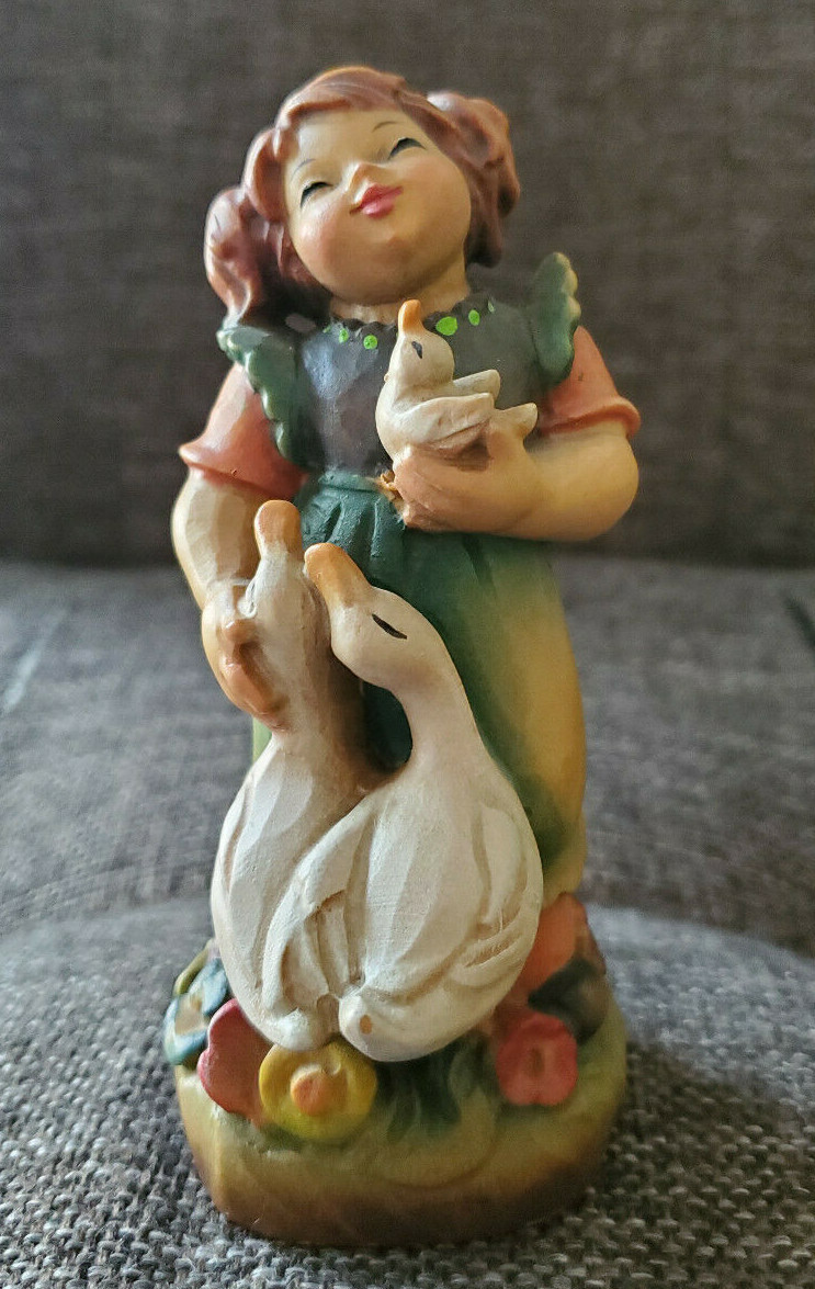 JOBIN - 3855 BRIENZ - GIRL WITH DUCKS - HEiGHT 4.25 INCHES - SWITZERLAND - ROMY JOBIN - 3855 BRIENZ - GIRL WITH DUCKS - HEiGHT 4.25 INCHES - SWITZERLAND - ROMY