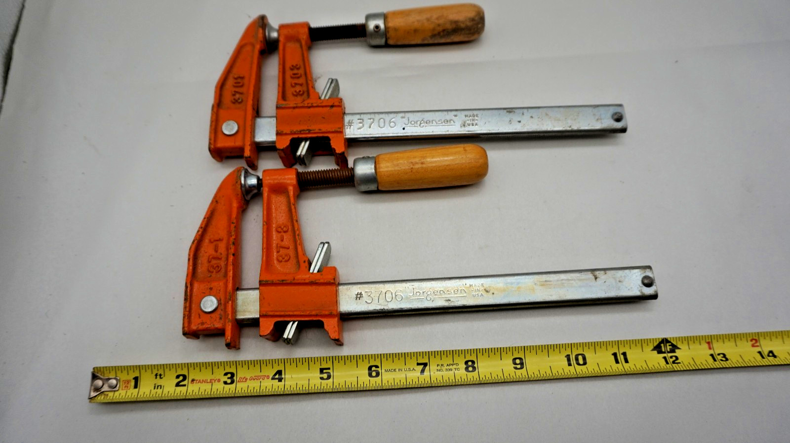Vtg Pair of JORGENSEN No.3706 Adj. Sliding Bar Clamps, 6\