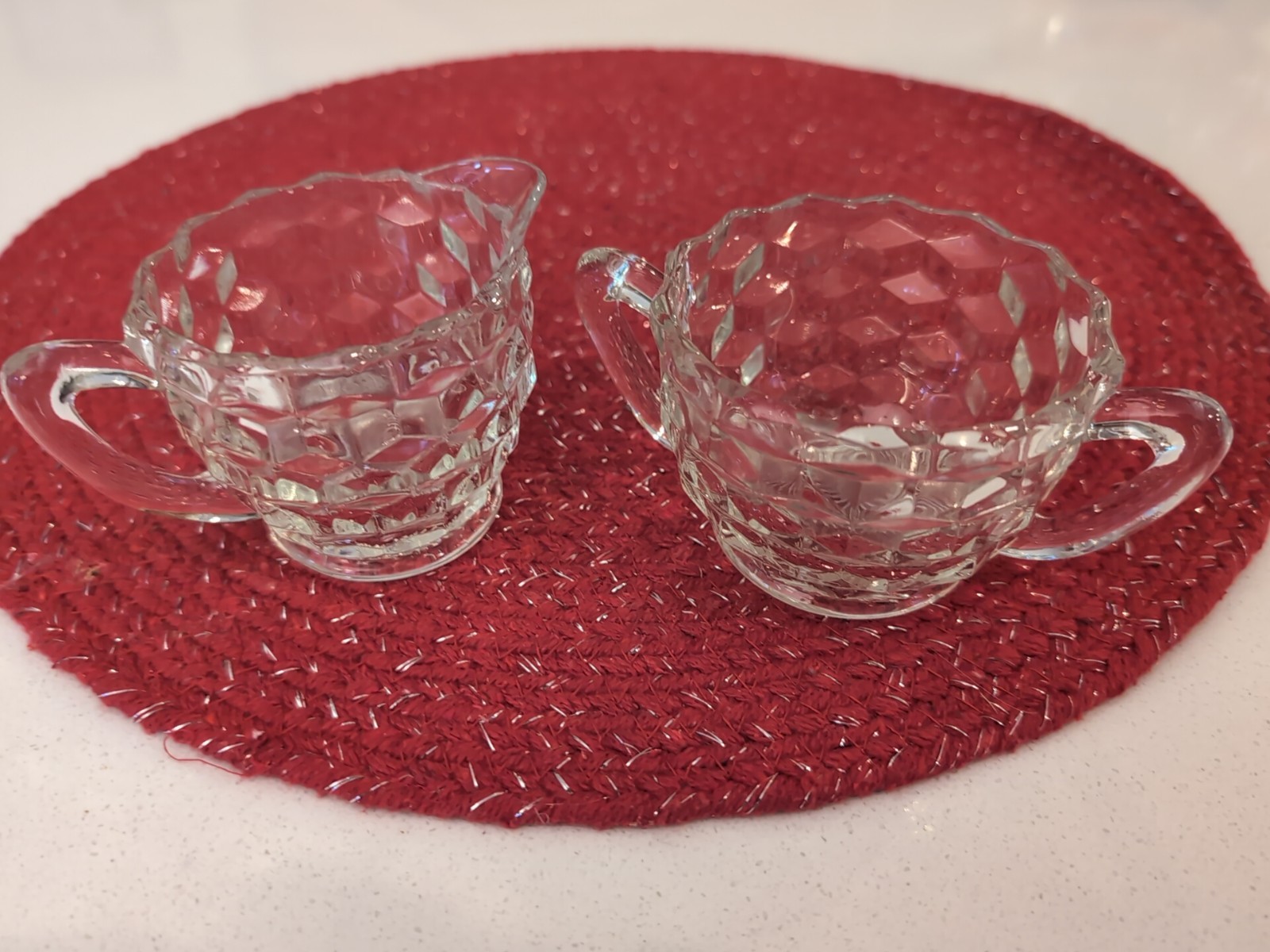 Fostoria American Pattern Elegant Vintage Clear Glass Creamer & Sugar Fostoria American Pattern Elegant Vintage Clear Glass Creamer & Sugar