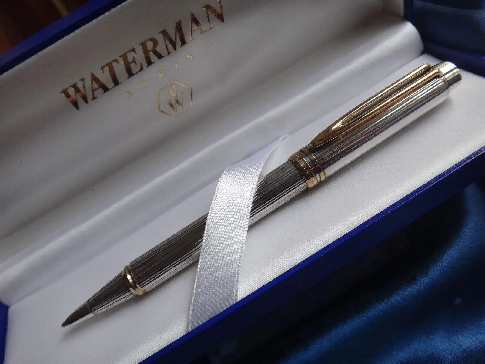 Waterman Paris Le Man 100 Sterling Silver Gold Trim No Box