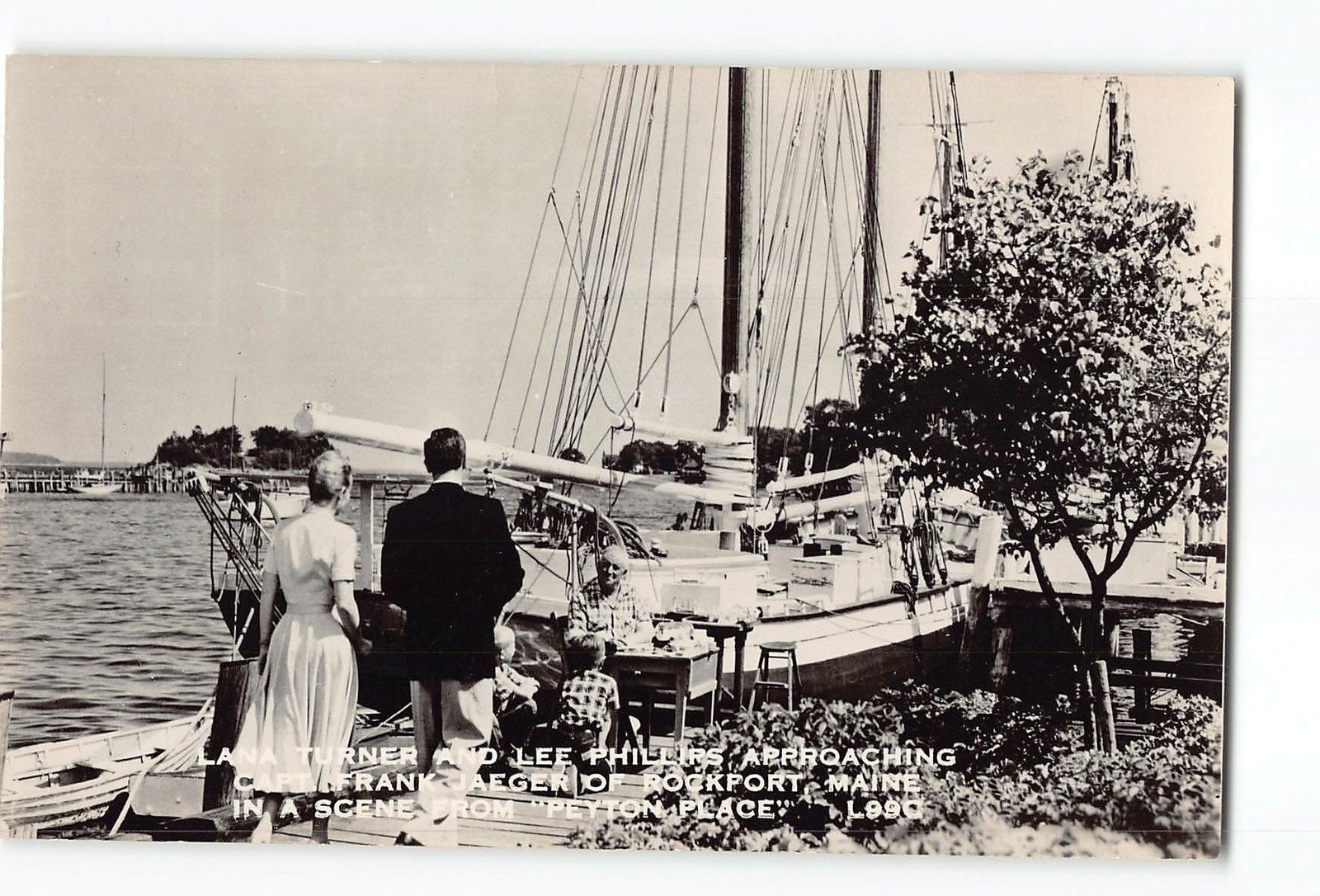 Rockport Maine ME Vintage RPPC Real Photo Lana Turner & Lee Phillips Approaching