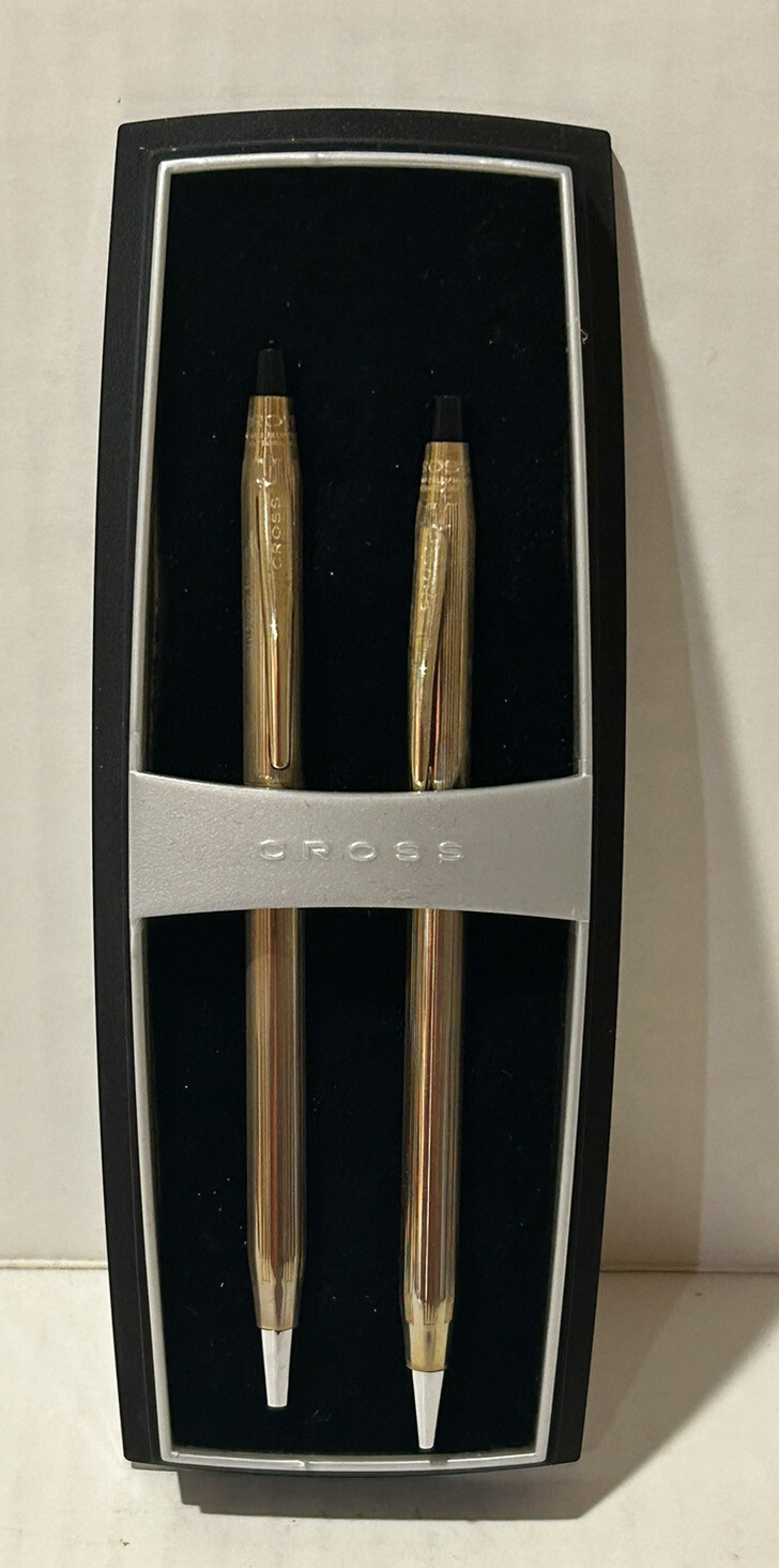 - Vintage Cadbury Beverages Cross 10k Gold Pen & Pencil USA - rare - employee