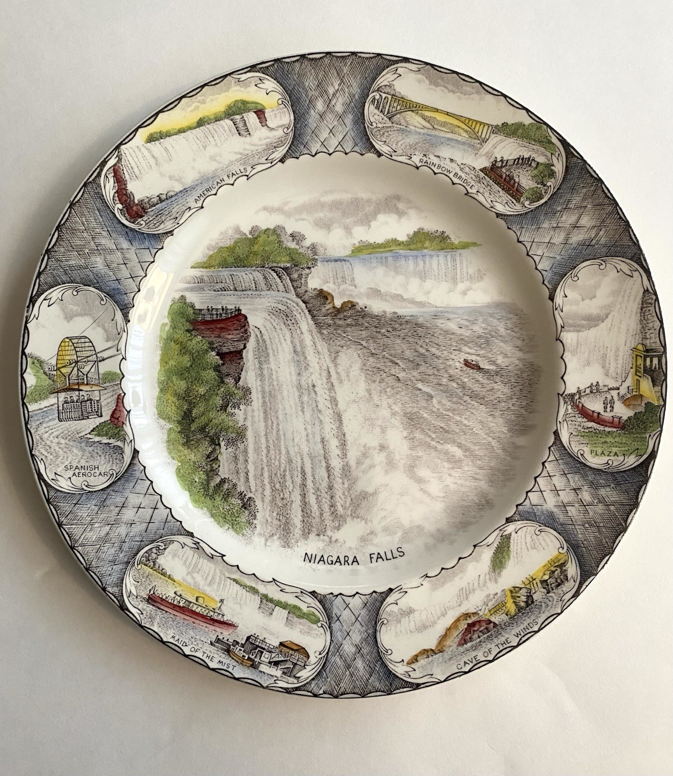 Vintage Swinnertons Staffordshire Niagara Falls Plate 10”d