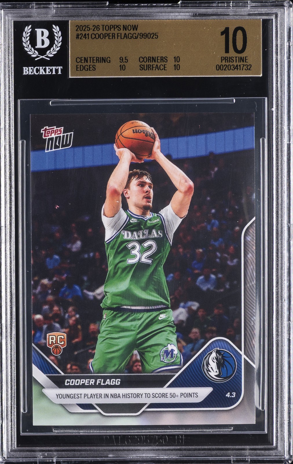 2025-26 TOPPS NOW #241 COOPER FLAGG BGS 10