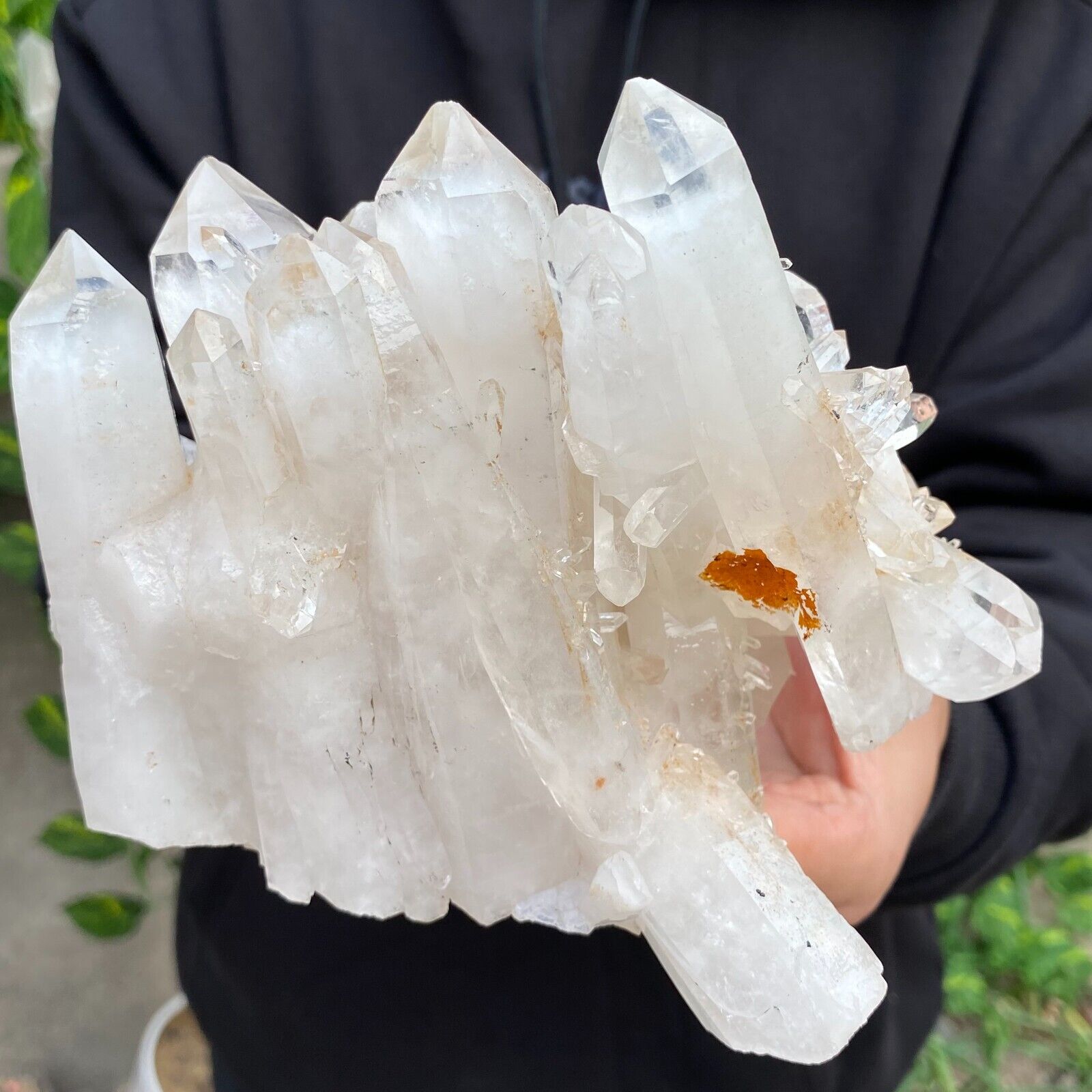 3.7lb A++Large Natural clear white Crystal Himalayan quartz cluster /mineralsls