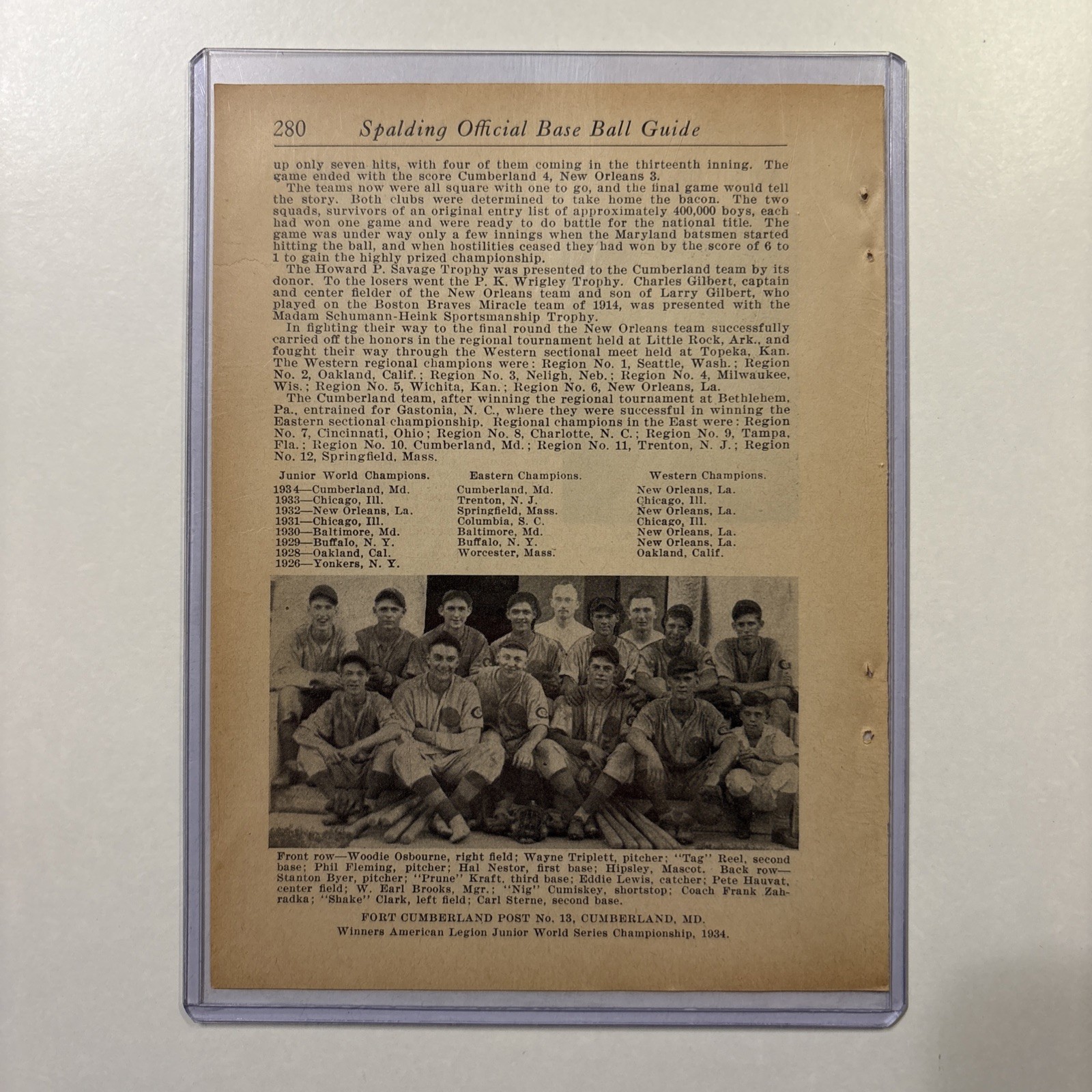 1934 Fort Cumberland MD Post No. 13 Baseball Team Picture Rare Antique Military