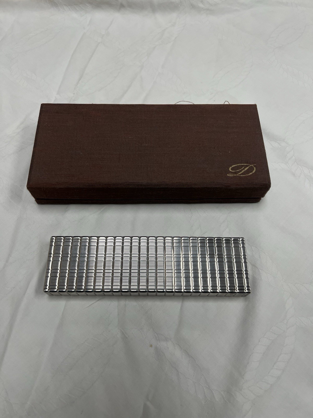 Elegant ST DUPONT France Silverplate SKYSCRAPER Ligne 1 Long Cigar Table Lighter