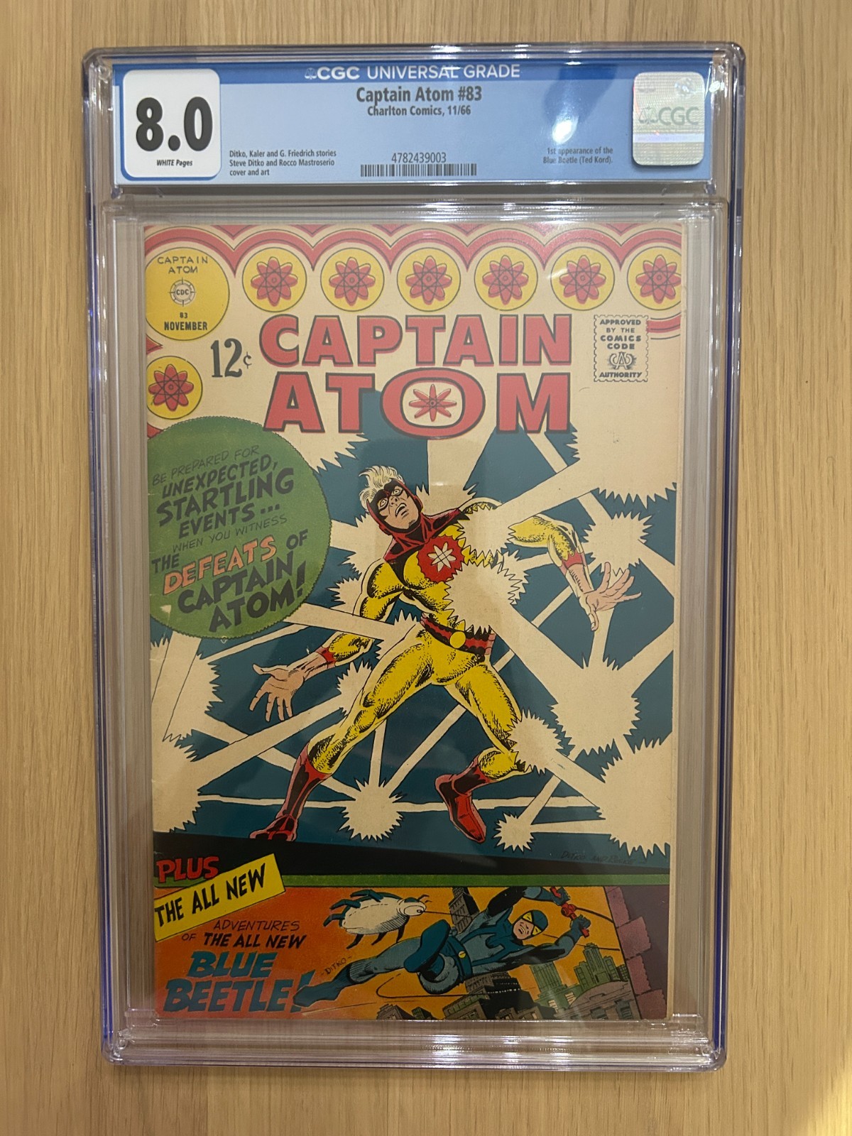 Captain Atom #83 CGC Graded 8.0 WHITE pages. Charlton Comics 11/66. November 83