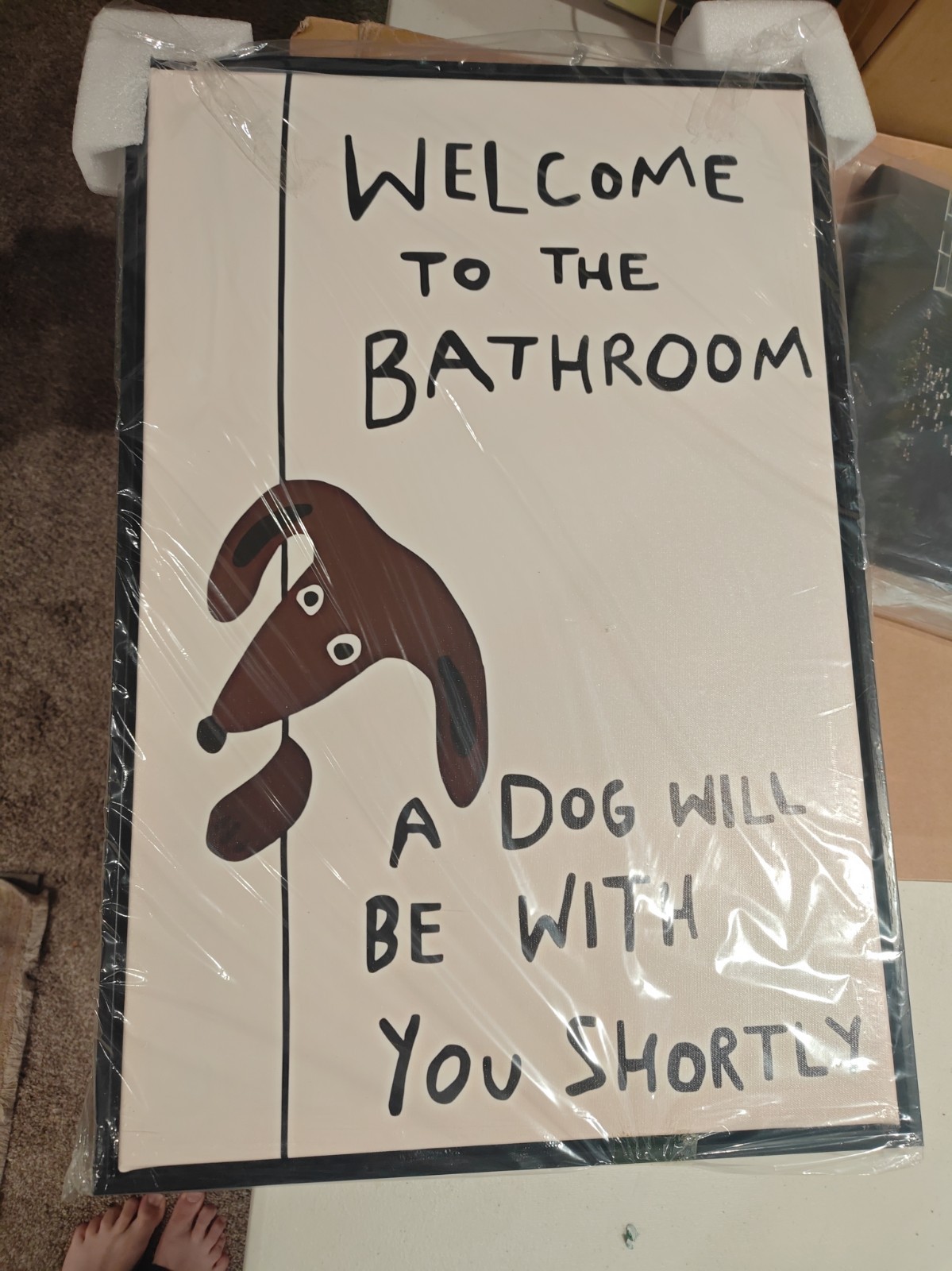 INJOLLY Black Framed Funny Dog Bathroom Wall Art 12x16 in 16\ INJOLLY Black Framed Funny Dog Bathroom Wall Art 12x16 in 16\