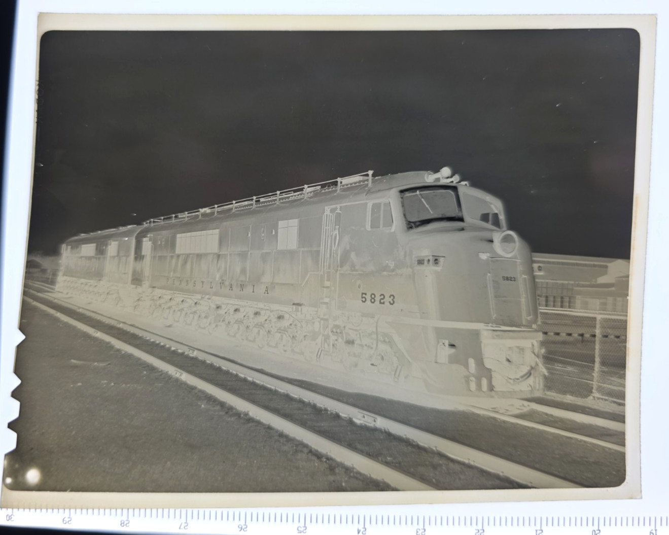 1947 Pennsylvania Railroad Baldwin Centipede #5823 Eddystone PA Photo Negative