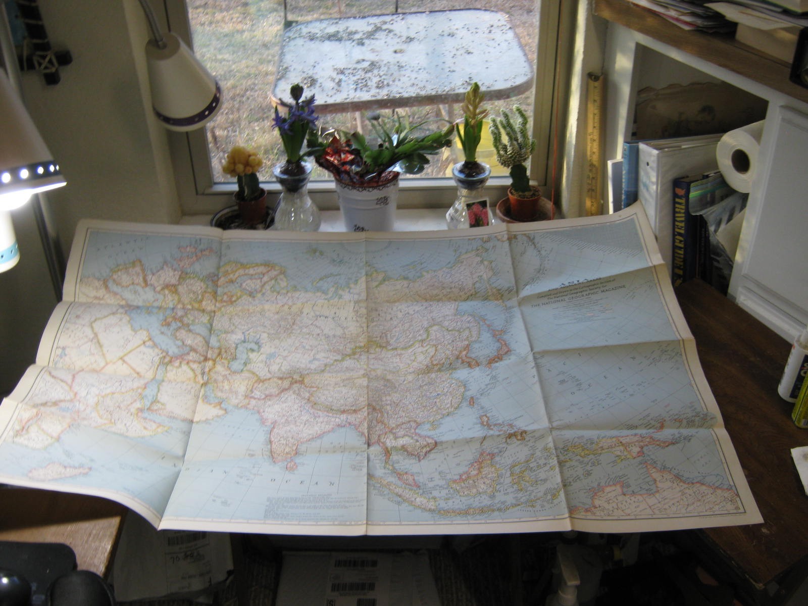 VINTAGE ASIA AND ADJACENT AREAS MAP December 1942 National Geographic