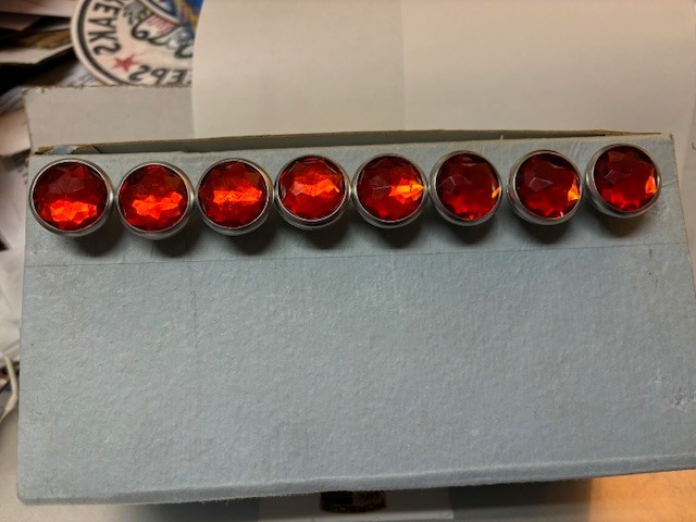 HOT ROD Red REFLECTORS LOT OF 8 Schwinn Harley J.C Higgins LICENSE PLATE BOLTS