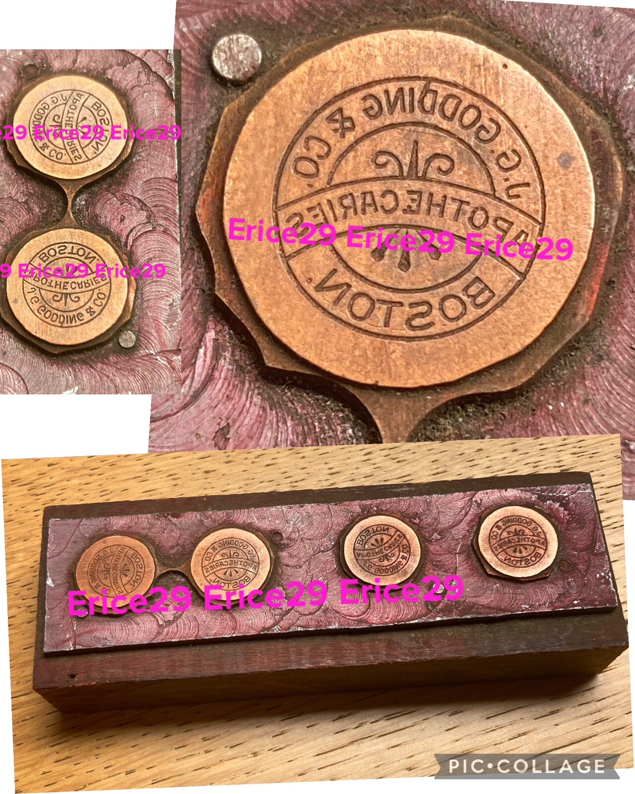 1880-90 J. G. Godding & Co. Boston Apothecaries Bottle Label Copper Printing Die