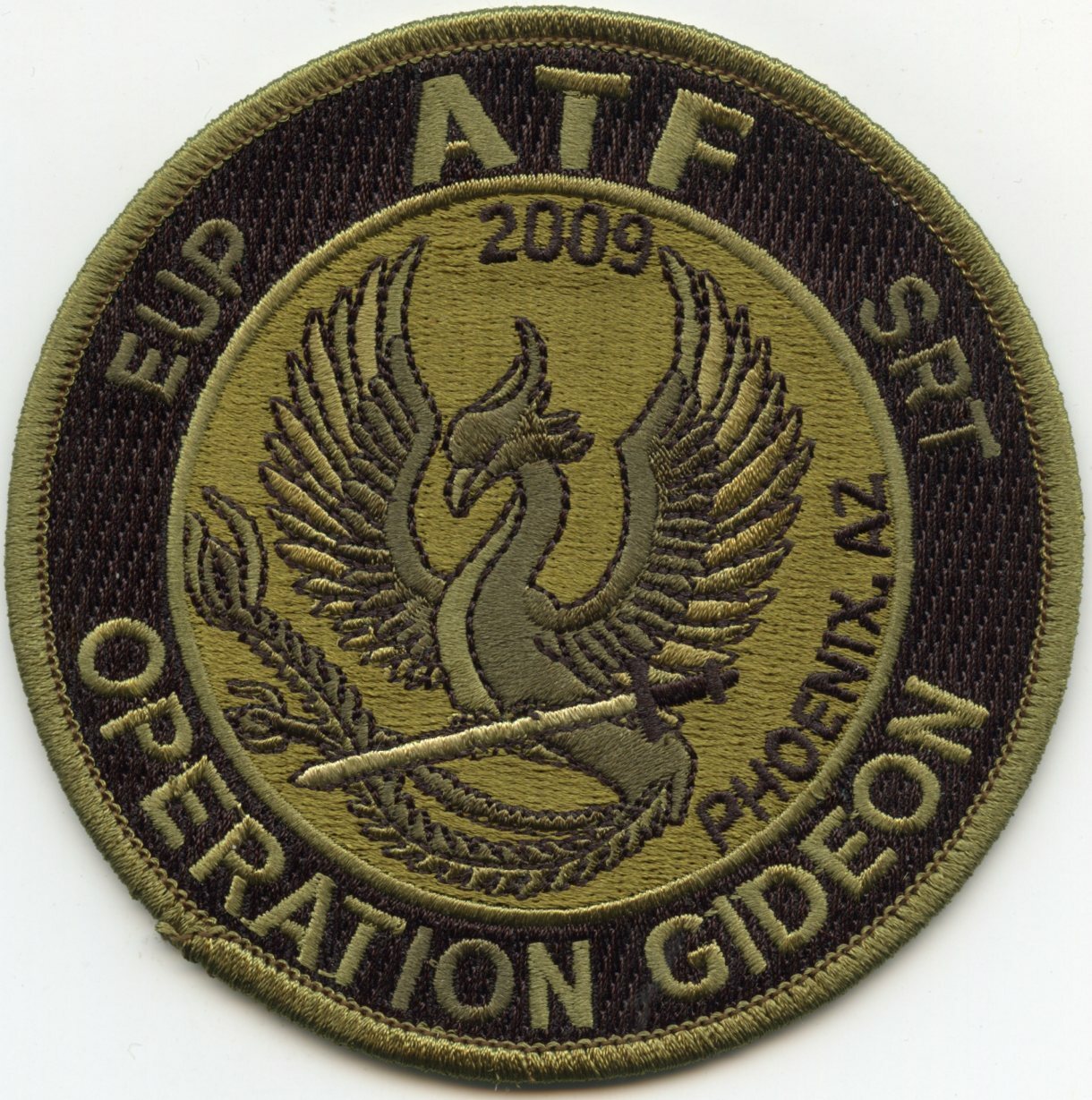 ATF PHOENIX ARIZONA OPERATION GIDEON Subdued Green POLICE PATCH
