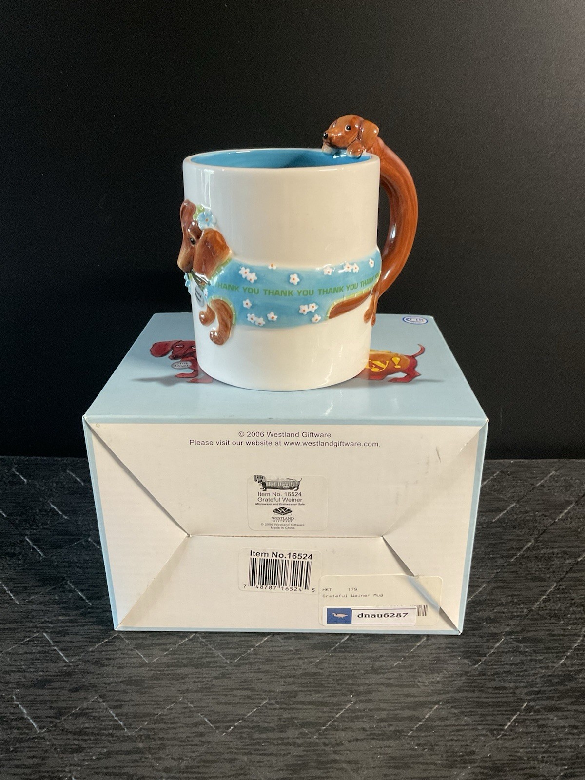 Westland Hot Diggity Dog 16524 Grateful Weiner Dachshund Coffee Cup Westland Hot Diggity Dog 16524 Grateful Weiner Dachshund Coffee Cup