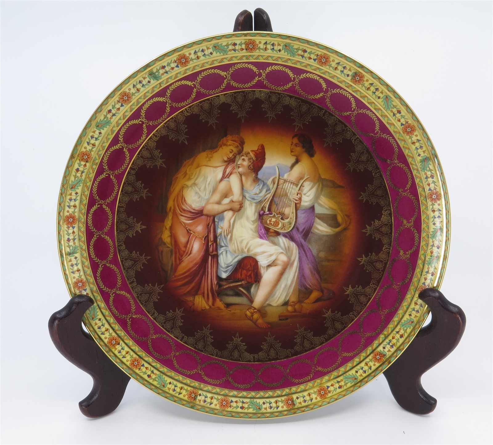 Antique JKW Decor Carlsbad Josef Kuba Decorative Porcelain Plate 11.25\