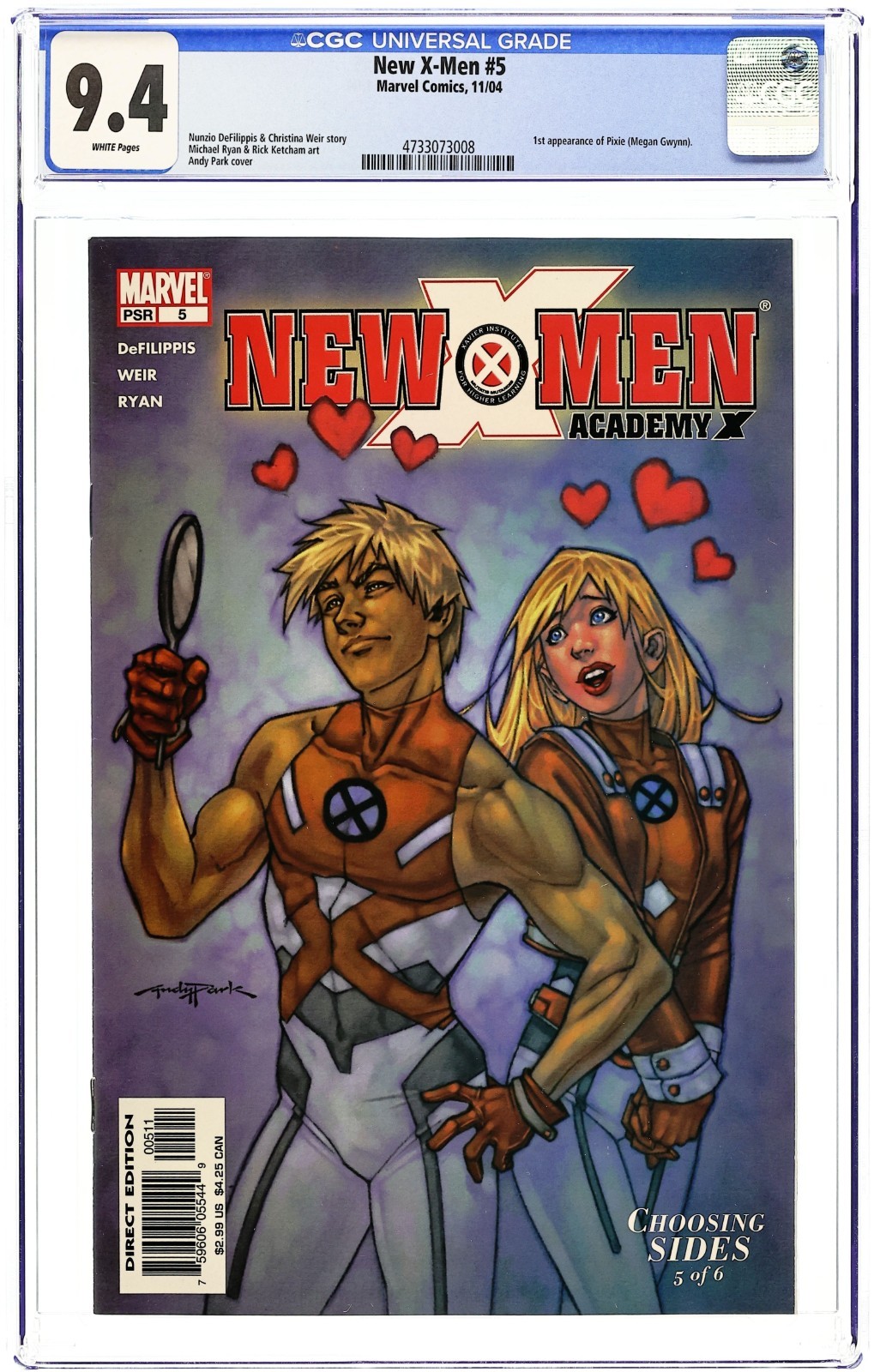 New X-Men #5 1st Appearance Pixie - 2004 - CGC 9.4 - Andy Park