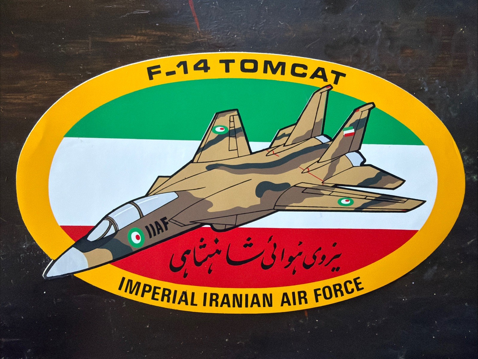 Vintage Imperial Iranian Air Force F-14 Tomcat Decal 10” Grumman IIAF