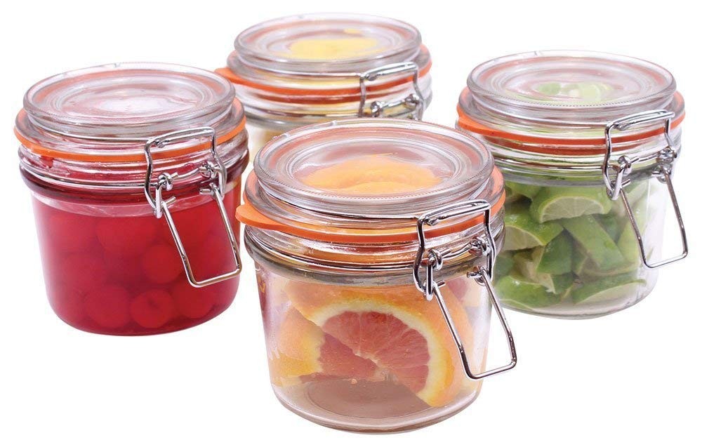 Tablecraft CJS12 4-Piece Resealable Condiment Jar Set Tablecraft CJS12 4-Piece Resealable Condiment Jar Set