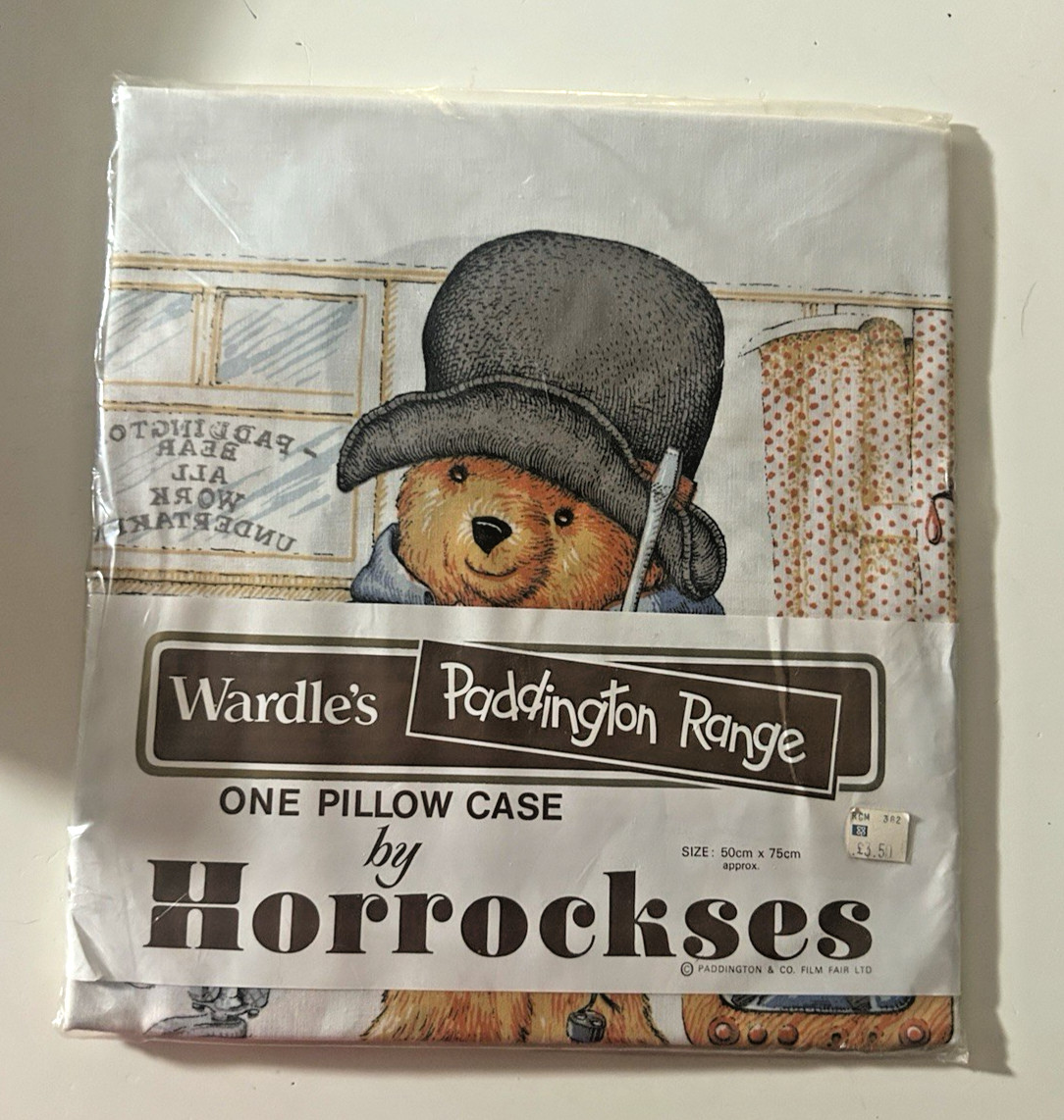 Vintage Paddington Bear Pillowcase Wardle's Horrockses Sealed NOS 50x75cm