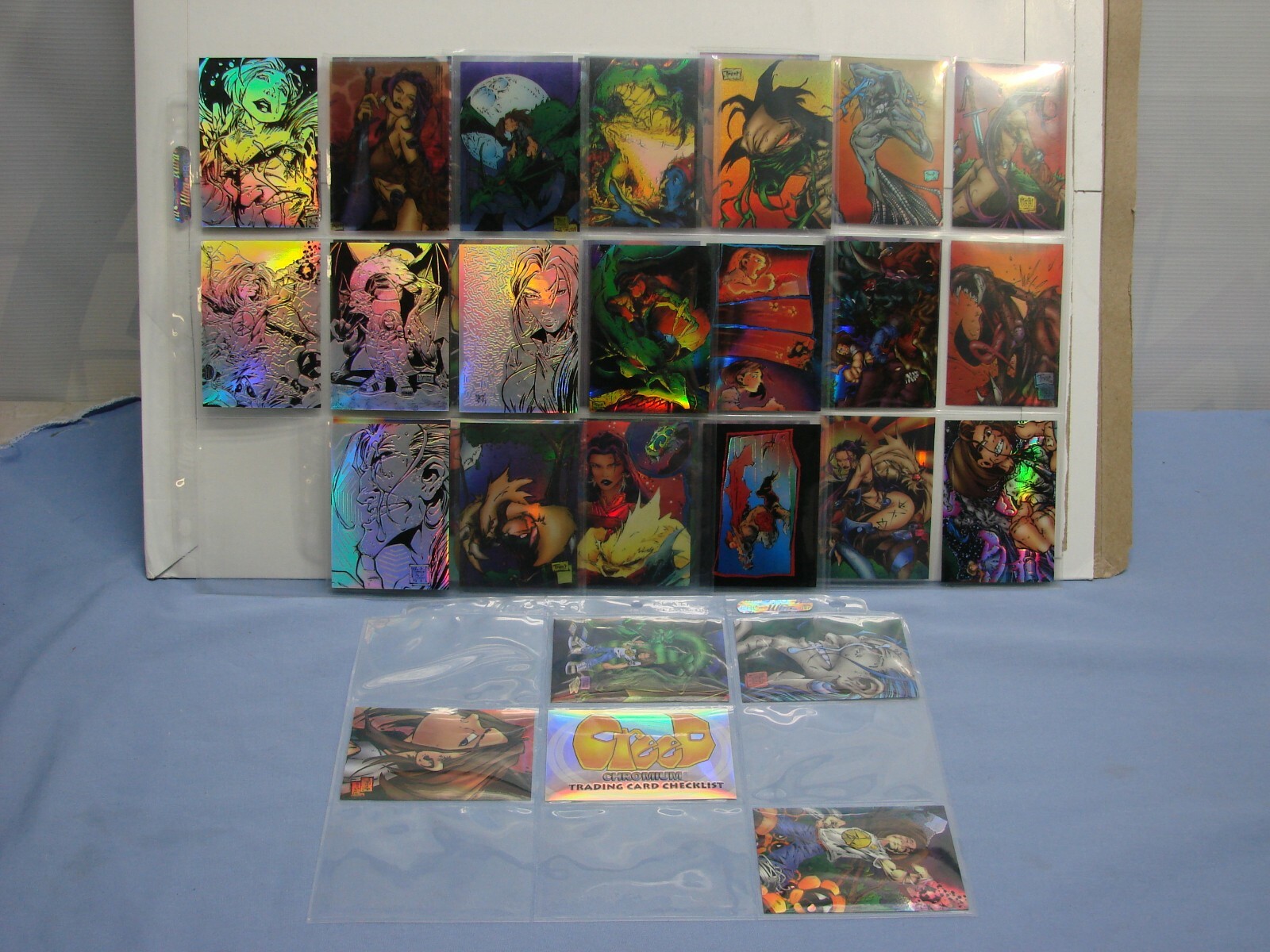 Lot Of 29 1996 Krome Holochrome CREED Comic Book Cards Inserts & Stickers L@@K
