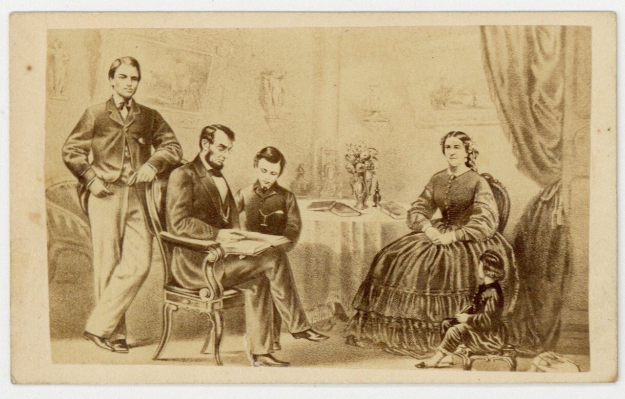 Civil War 1865 Abraham Lincoln, Mary Todd Family CDV Robert, Tad Granger Art