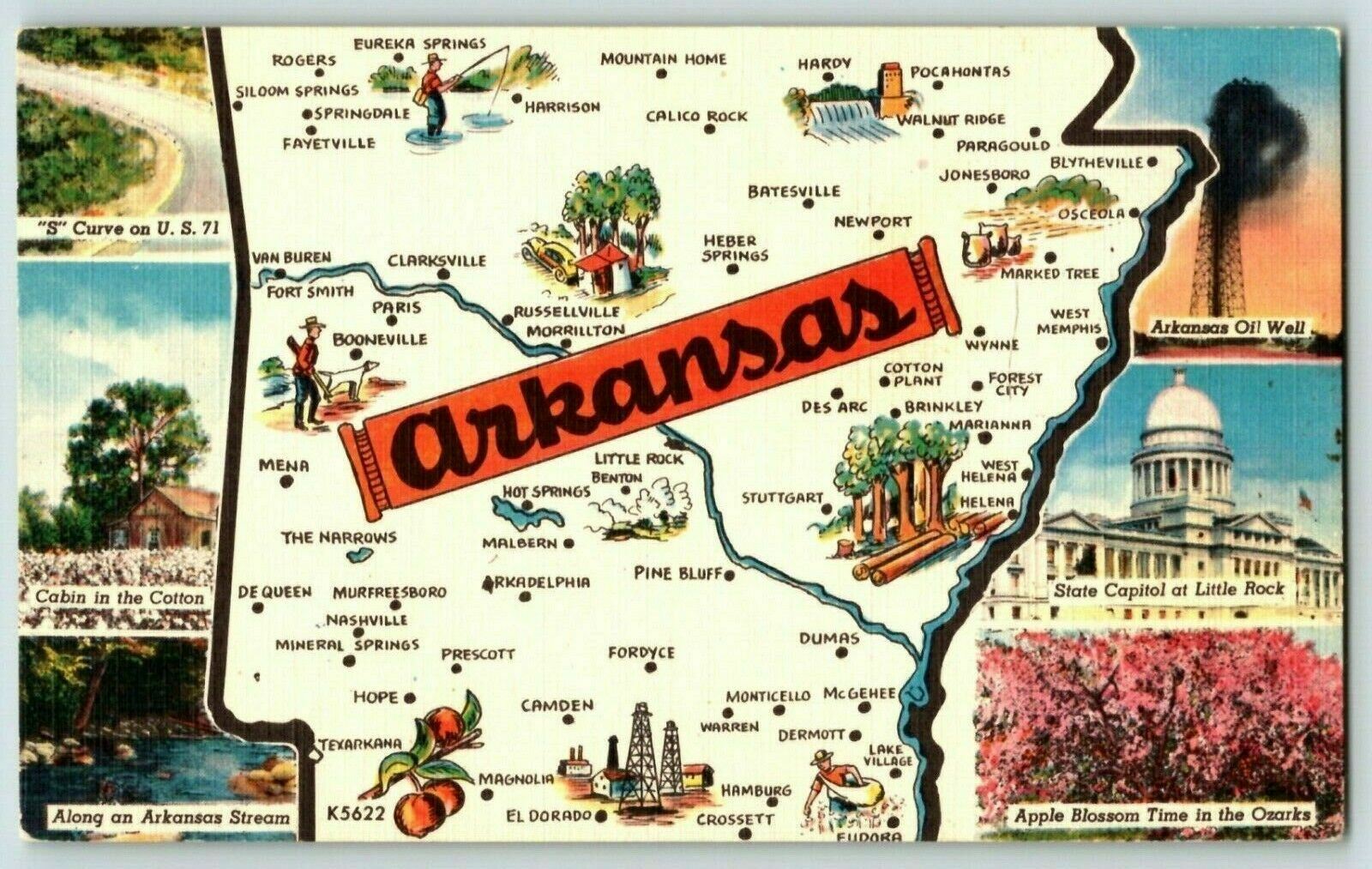 Post Card Arkansas State View c.1954  A1
