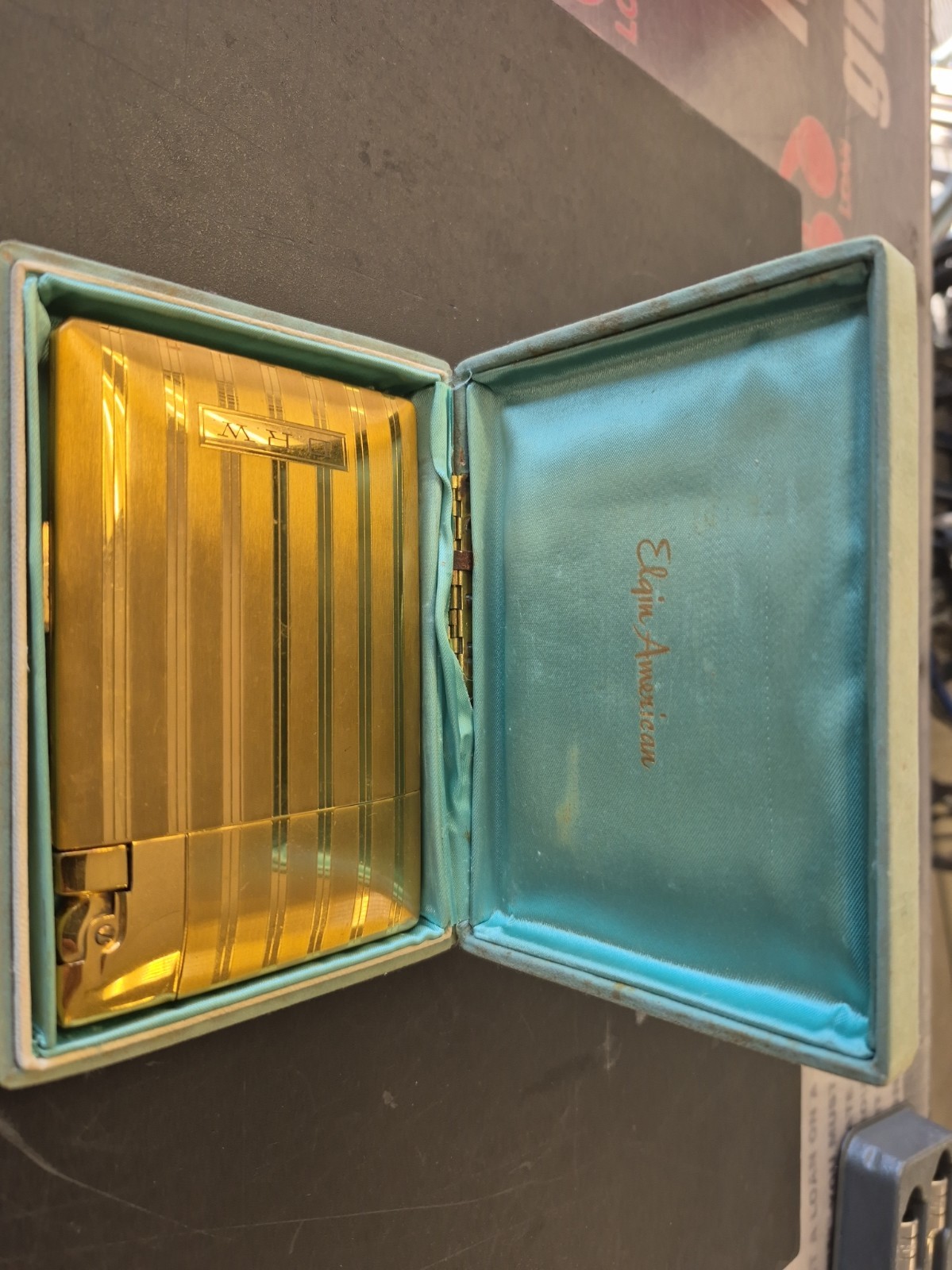 Vintage Elgin American Magic Action Cigarette Case Lighter Combo w/ Box Vintage Elgin American Magic Action Cigarette Case Lighter Combo w/ Box