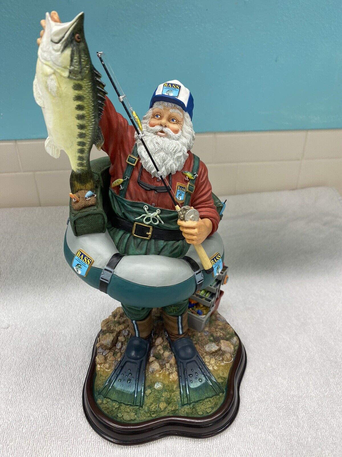 Retired Danbury Mint B.A.S.S. Santa Bass Angler’s Sportsman Society *Rare*
