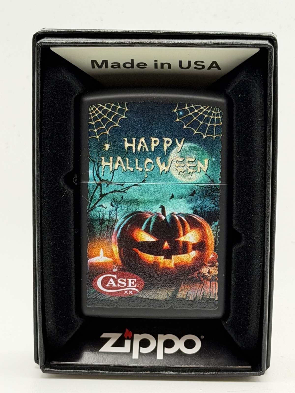 Case Cutlery Jack-O-Lantern Halloween Black Matte Zippo Lighter NEW Case Cutlery Jack-O-Lantern Halloween Black Matte Zippo Lighter NEW