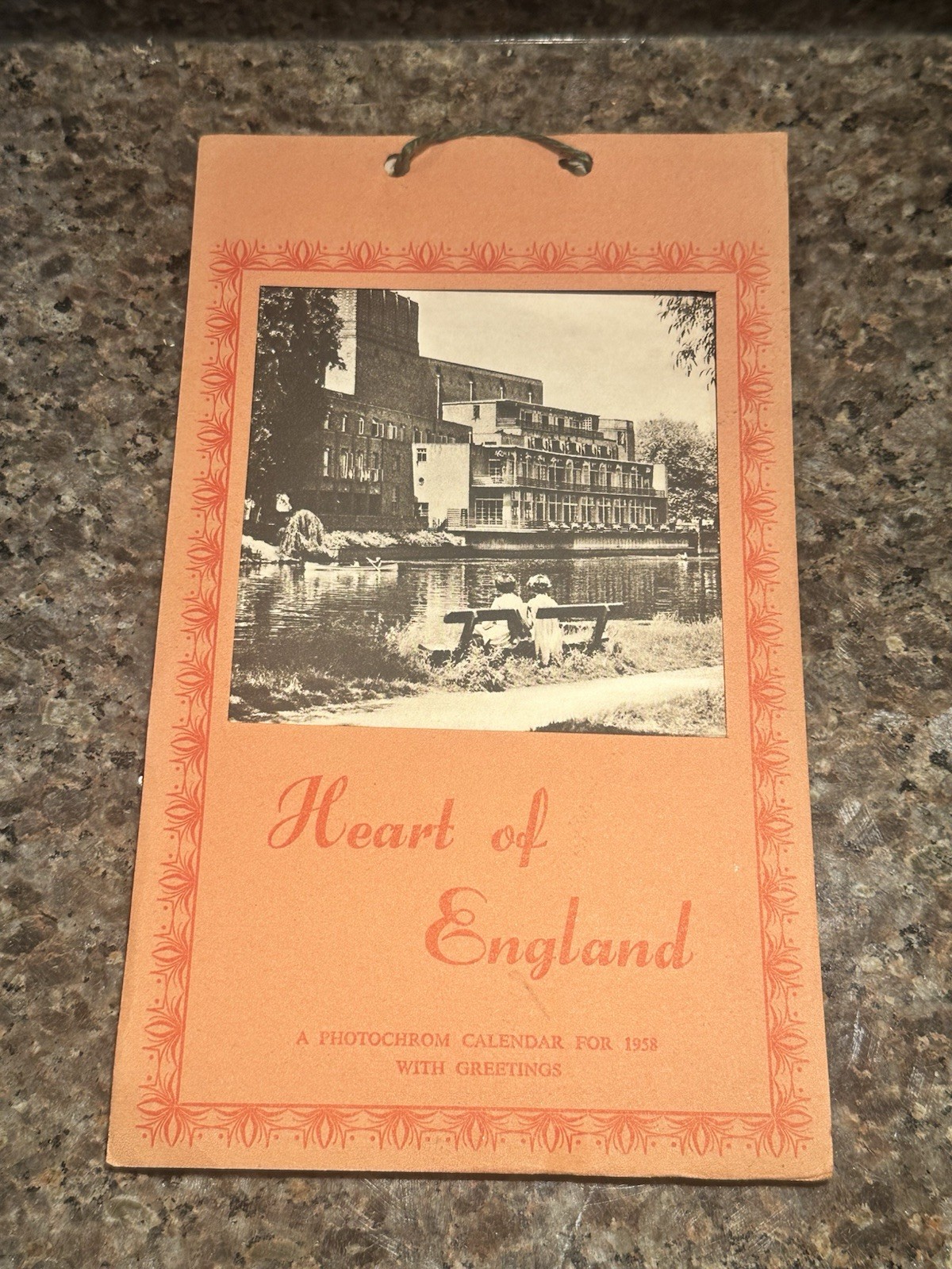 Vintage 1958 Heart of England Photochrom Calendar Hanging Greeting Booklet UK