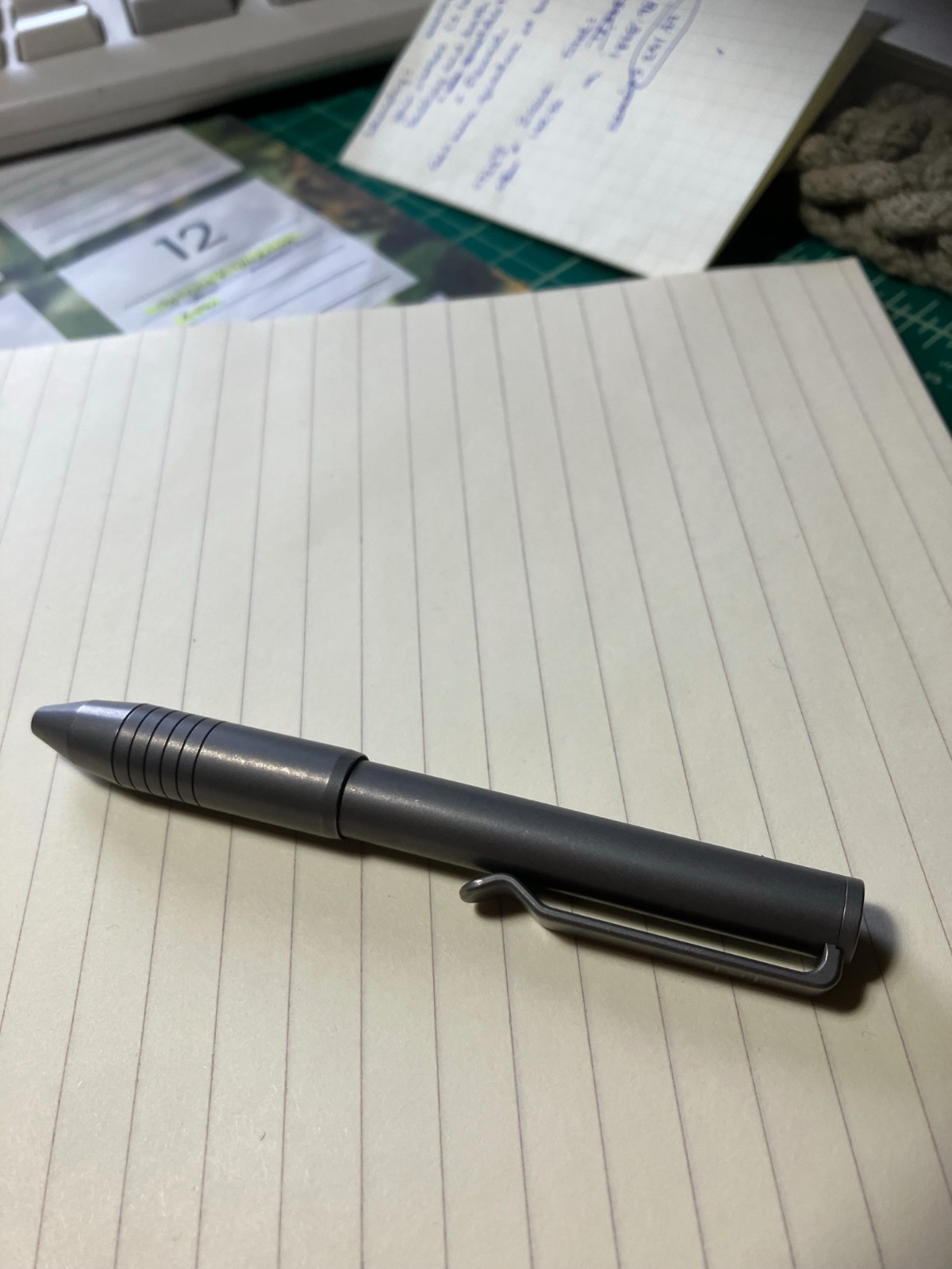 Big Idea Design Pocket Pro Pen Stonewash Titanium Auto-Adjusting Collet Grip