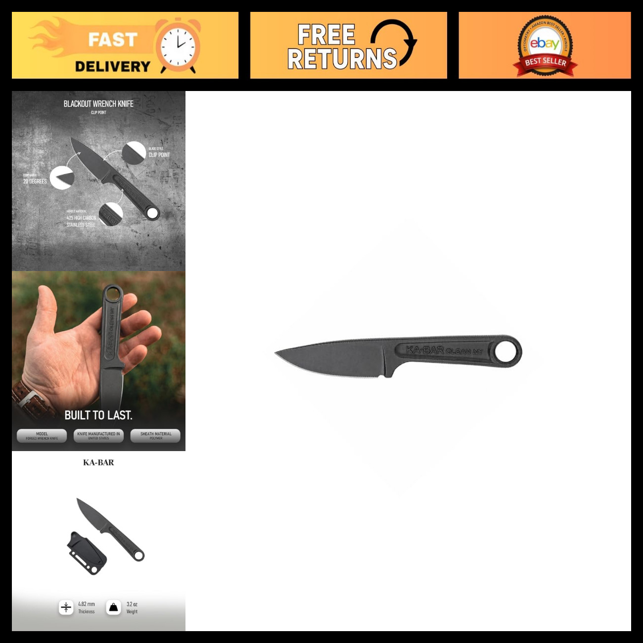 Heavy-Duty Forged Wrench Knife - Multi-Tool, Blackout Finish, Durable Design Heavy-Duty Forged Wrench Knife - Multi-Tool, Blackout Finish, Durable Design