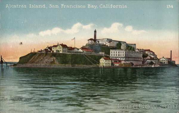 San Francisco,CA Alcatraz Island Mitchell California Antique Postcard Vintage