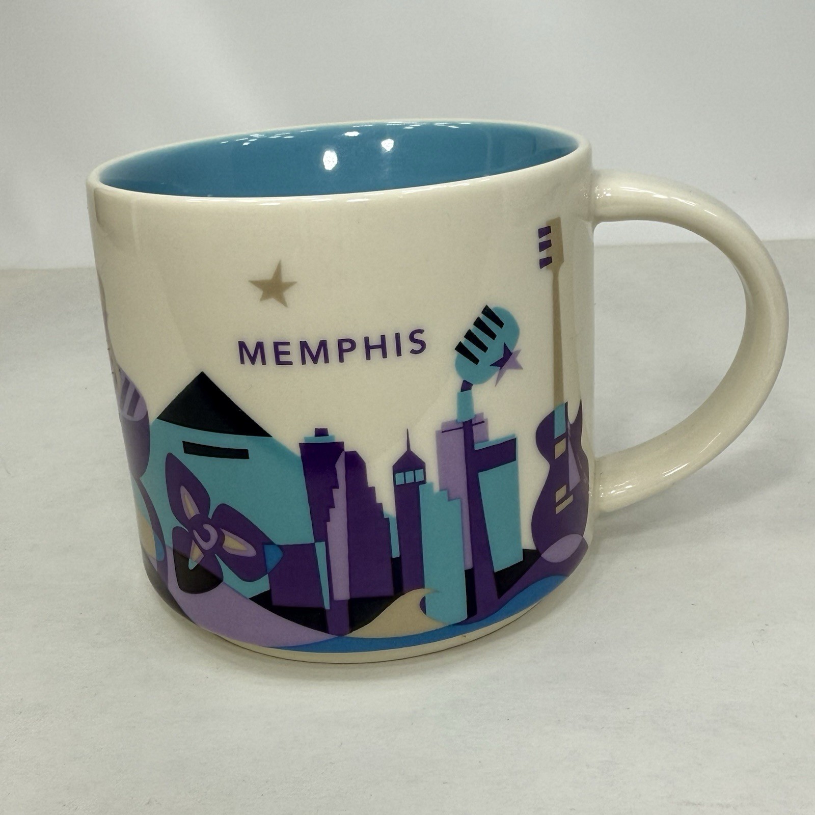 Starbucks Memphis Mug 14oz You Are Here Collection 2013 Blue City Skyline