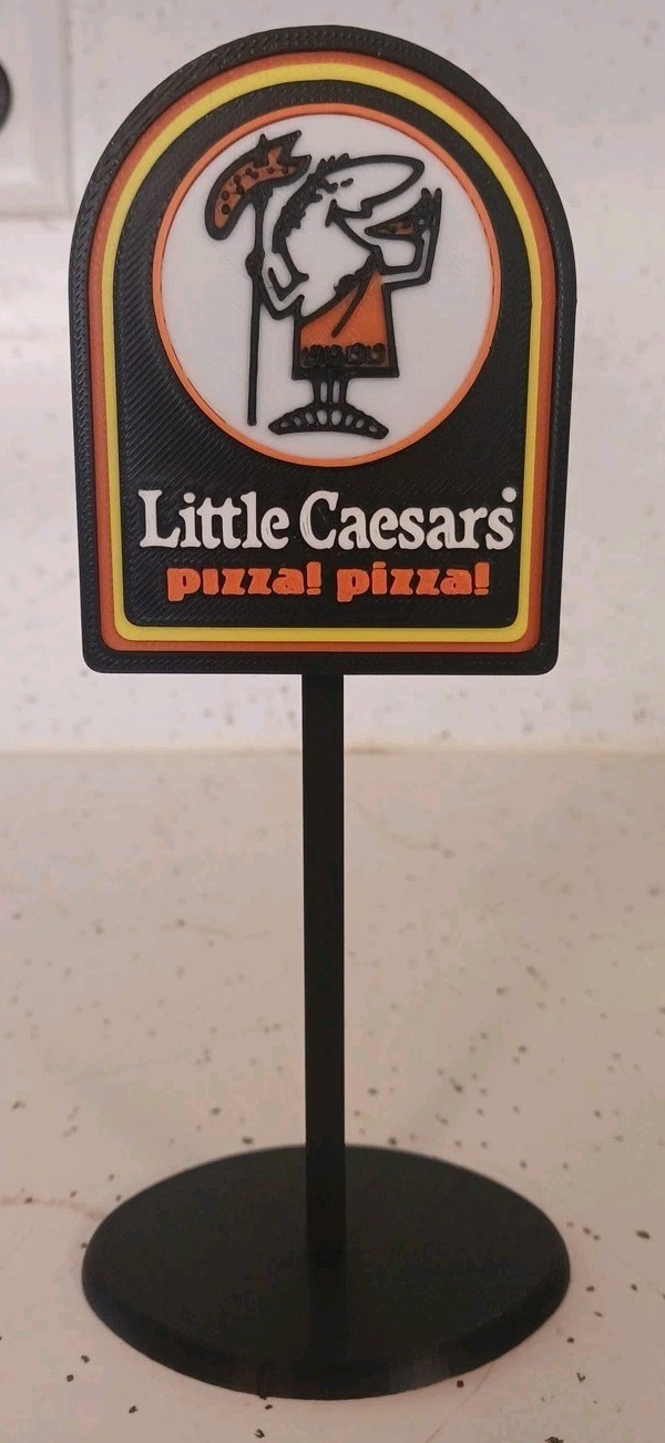 Little Caesars Pizza Miniature Restaurant Old Logo Sign Display Diorama 7\