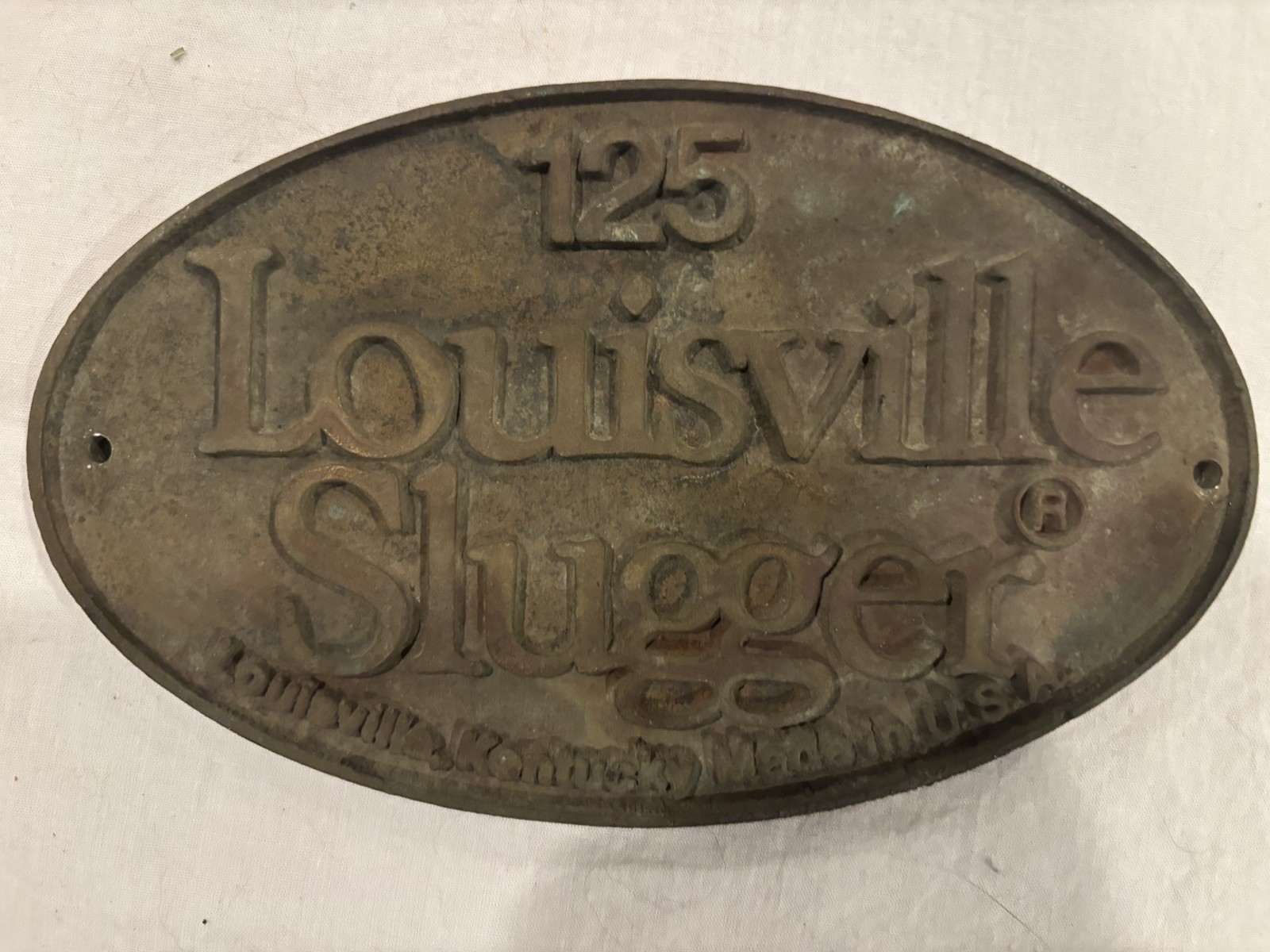 Vintage Louisville Slugger Copper Plaque