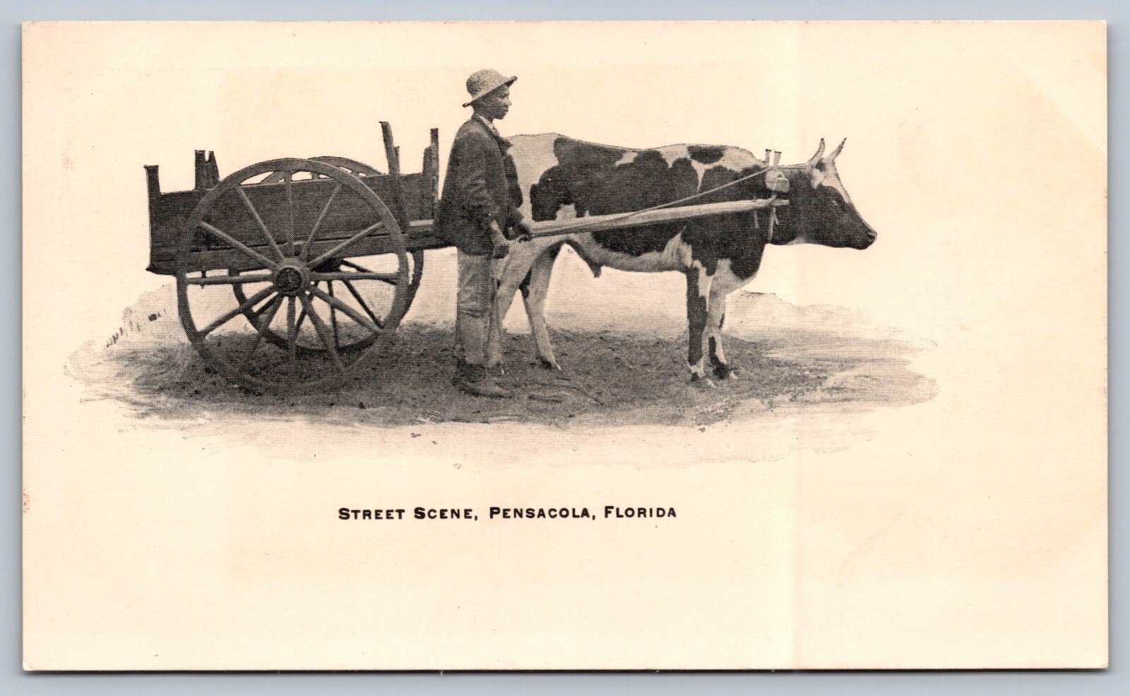 1898 RARE PRIVATE MAILING CARD CHARLES HENRY BLISS BOY W/CART PENSACOLA FLORIDA