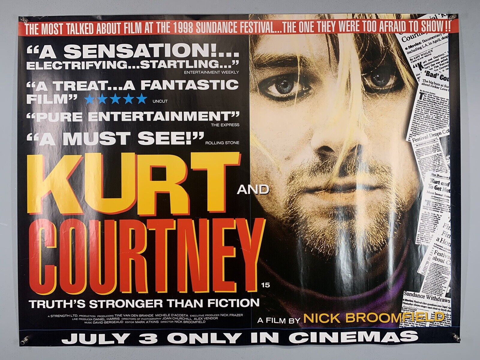 Nirvana Kurt Cobain Courtney Love Poster Original  Kurt and Courtney Movie 1998