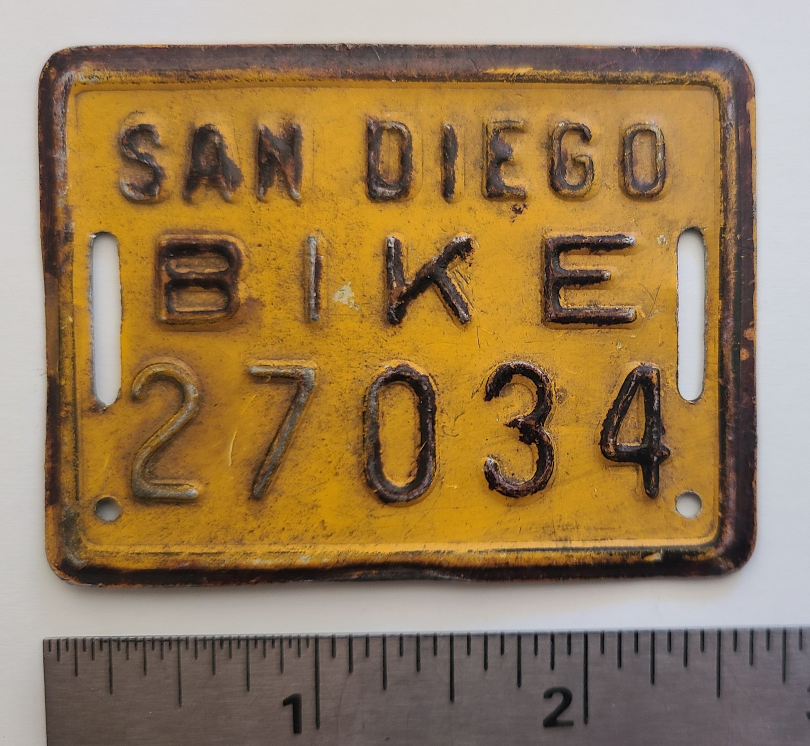 Vtg 1940's-50's San Diego Bicycle Bike License AND OTL 35th annual program 1988
