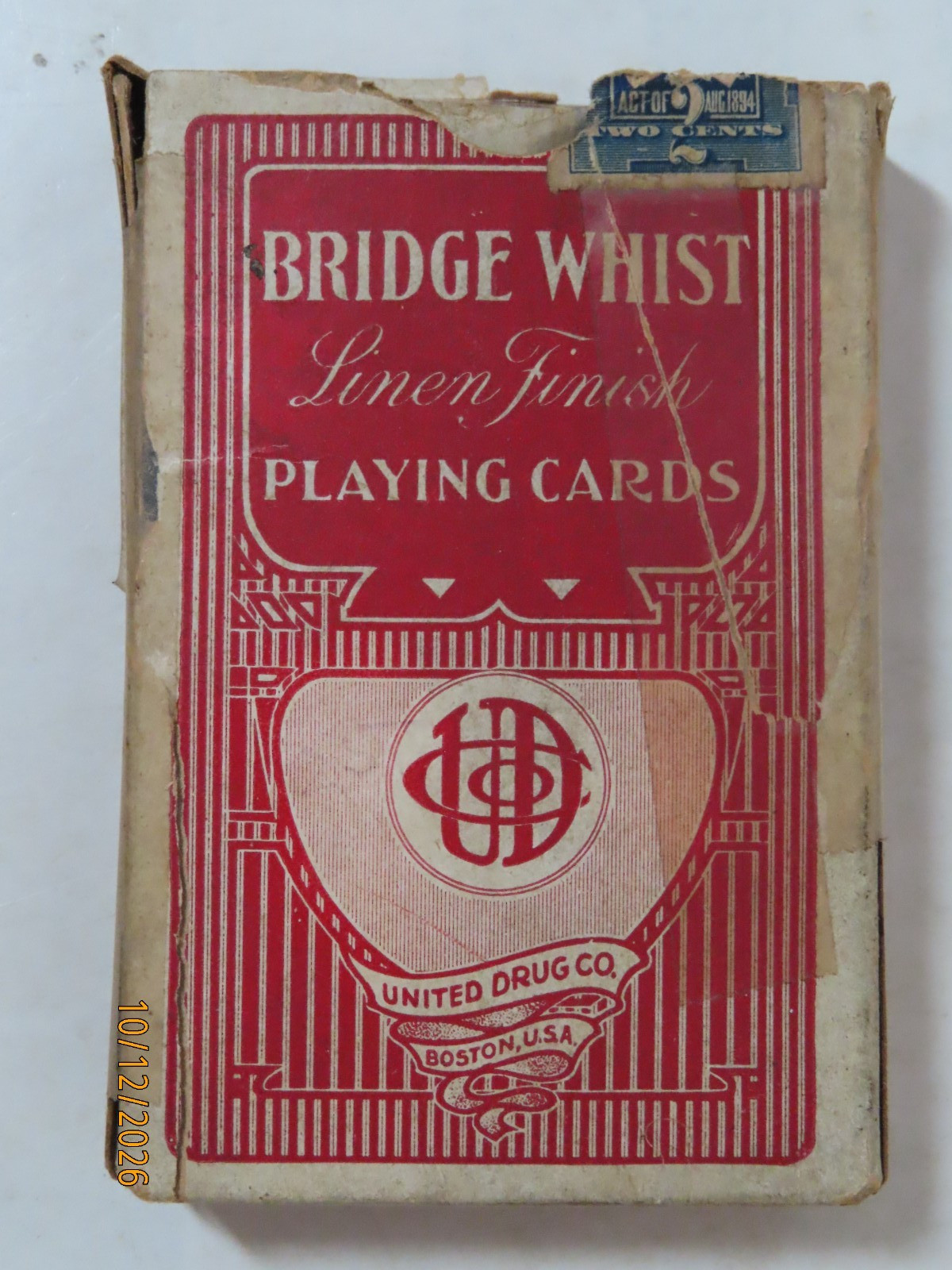 Vintage 1921 United Drug Co. Boston Mass Royal Auction Bridge Playing Card Deck