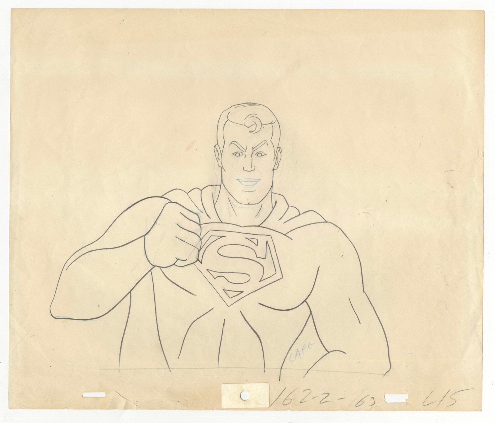 Super Friends Superman Original Animation Line Drawing Hanna-Barbera Production