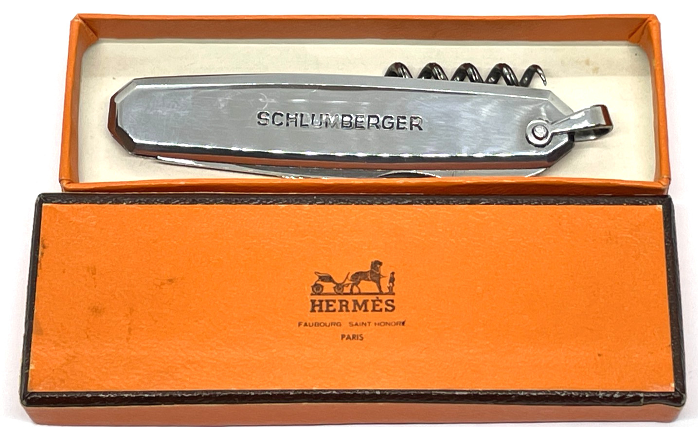 Hermes Paris Slumberger Pocket Knife With Box Made in France