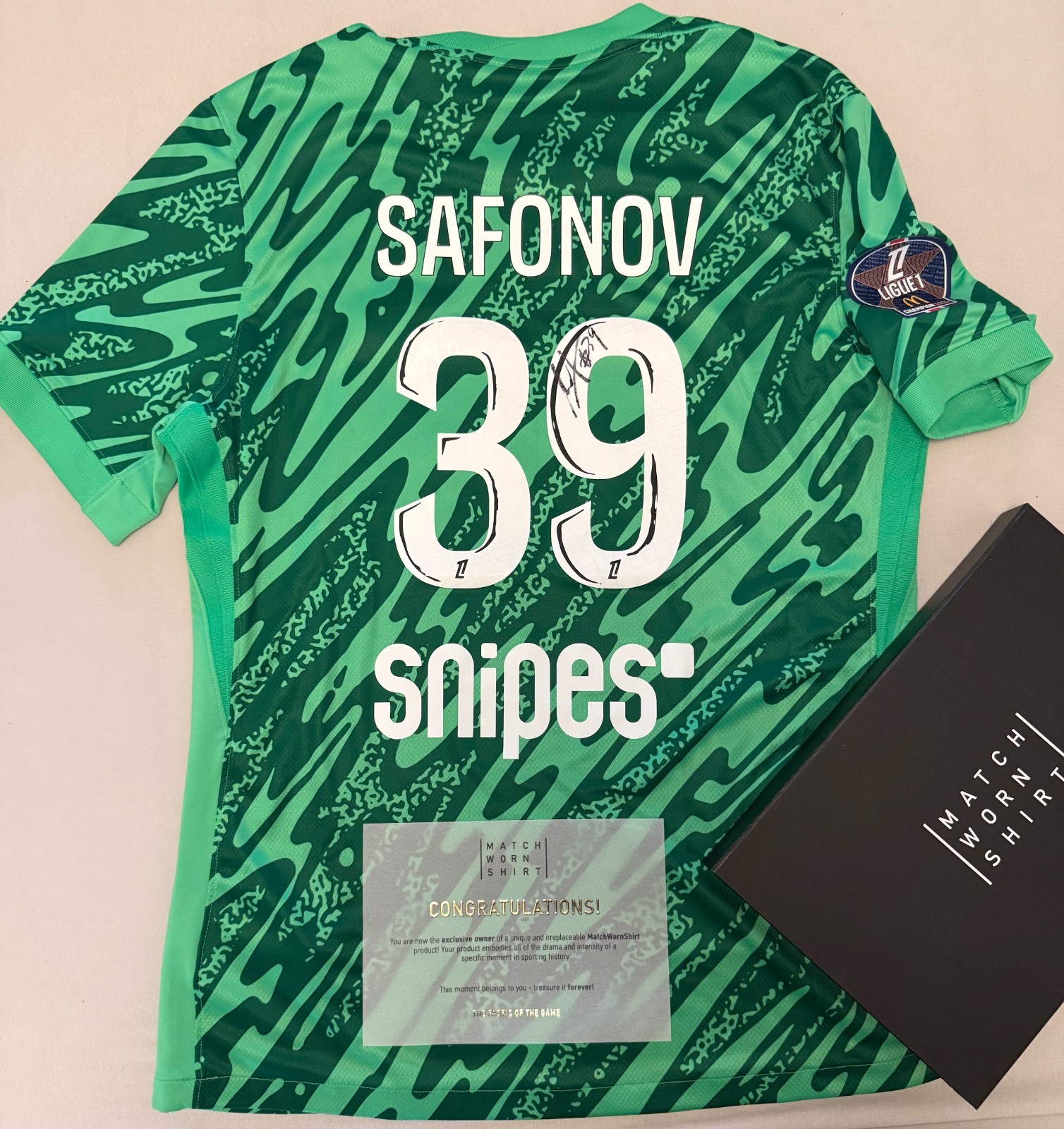 Matchworn shirt Paris Saint Germain Matvey Safonov signed shirt 2024/2025 Russia