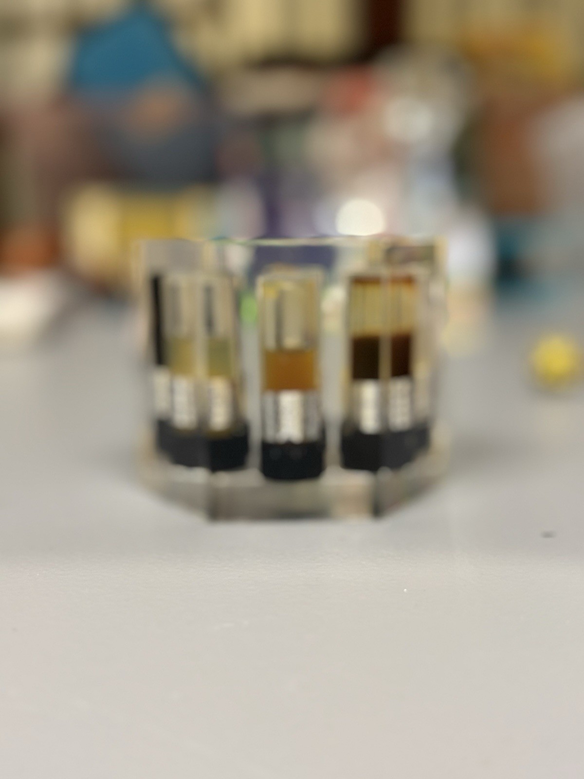 Vintage Lucite Paperweight with Embedded Crude Oil Vial Samples Apache OK RARE
