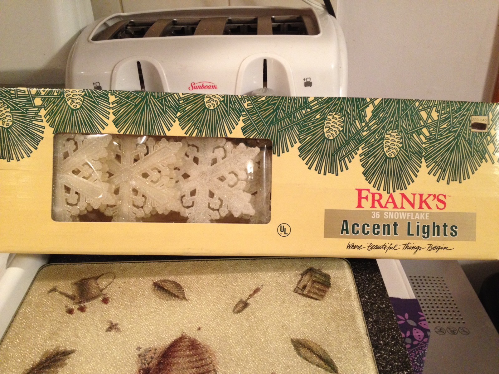 Frank\'s 36 Light Sparkle Glitter Snowflake Novelty Accent Light Set New Box Rare